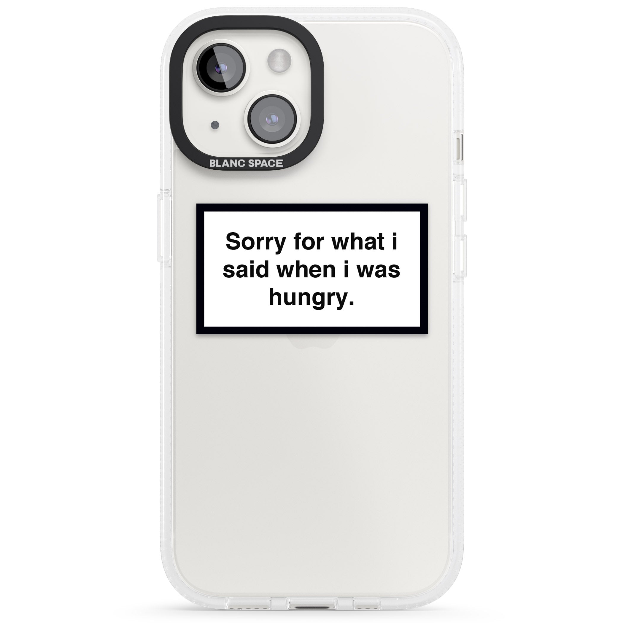 Sorry for what I said iPhone 15 / 14 / 13 Clear Case Impact Air - Blanc Space
