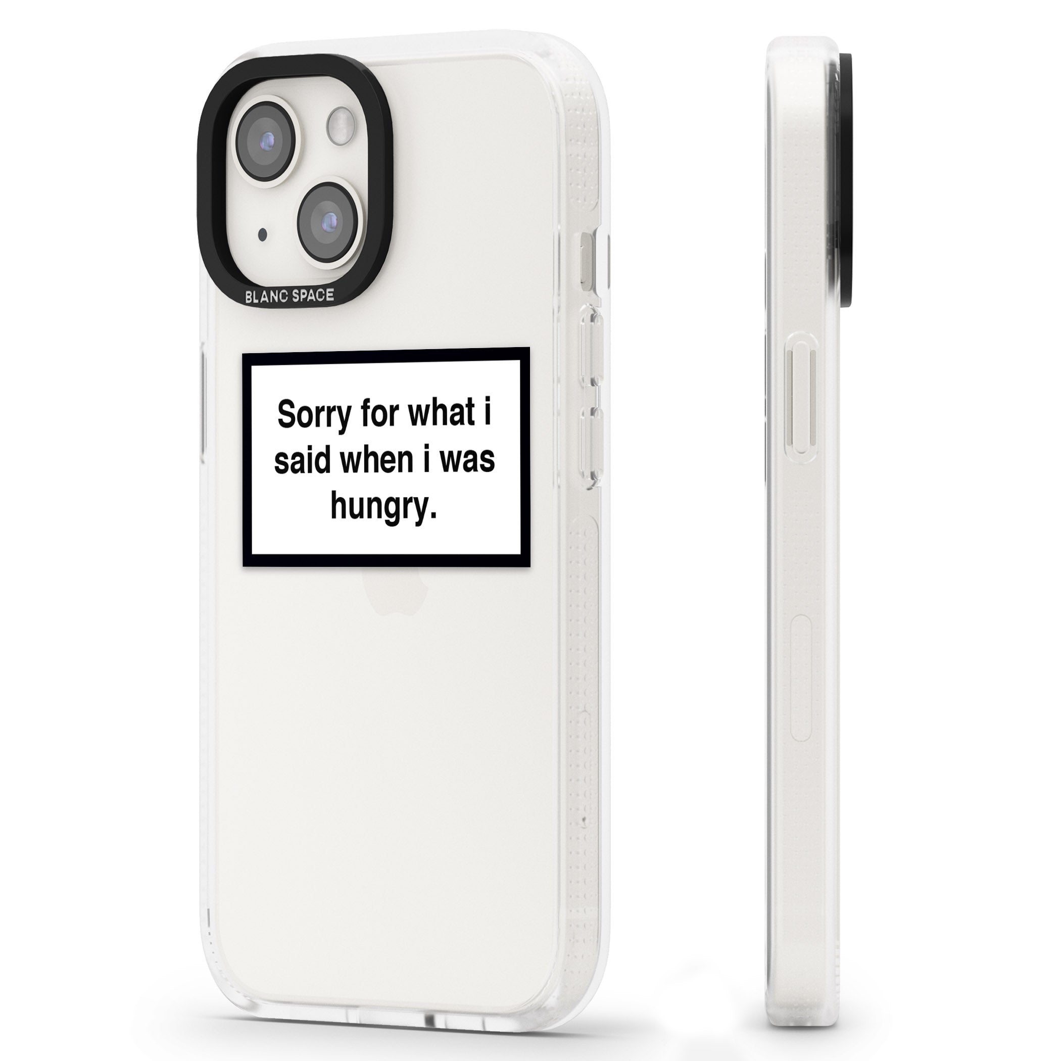 Sorry for what I said iPhone 15 / 14 / 13 Clear Case Impact Air - Blanc Space