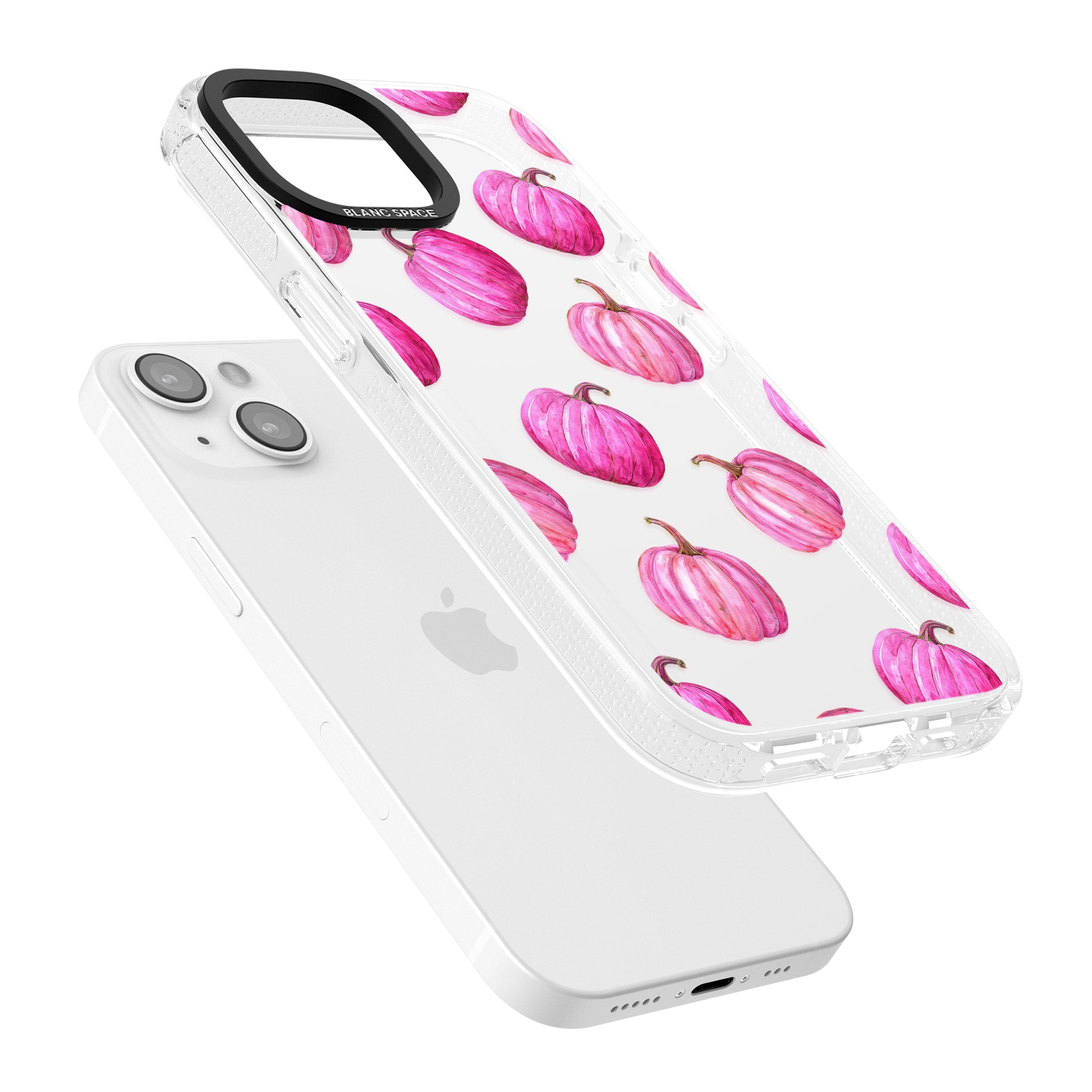 Pink Pumpkins iPhone 15 / 14 / 13 Clear Case Impact Air - Blanc Space