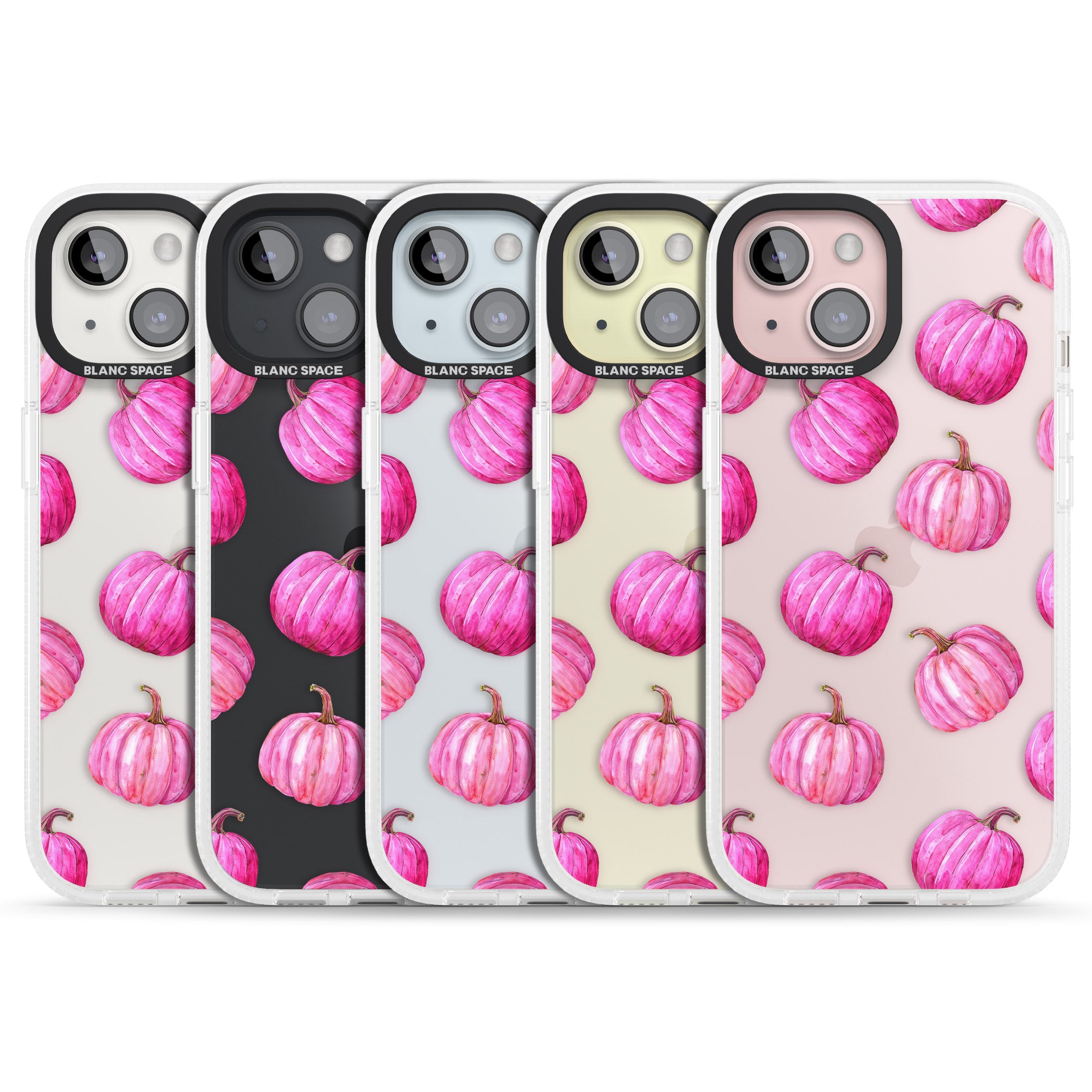 Pink Pumpkins iPhone 15 / 14 / 13 Clear Case Impact Air - Blanc Space