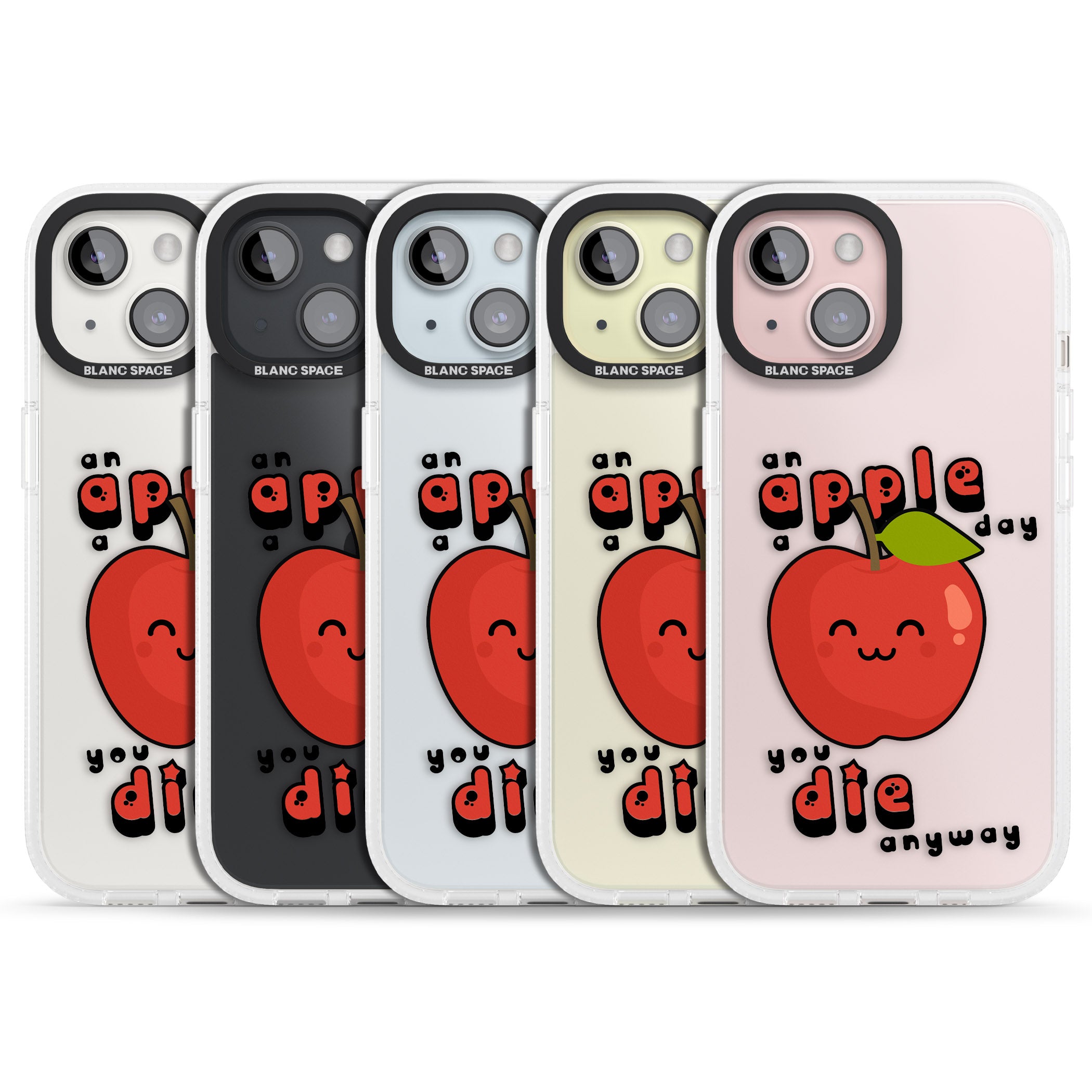 An Apple a Day iPhone 15 / 14 / 13 Clear Case Impact Air - Blanc Space