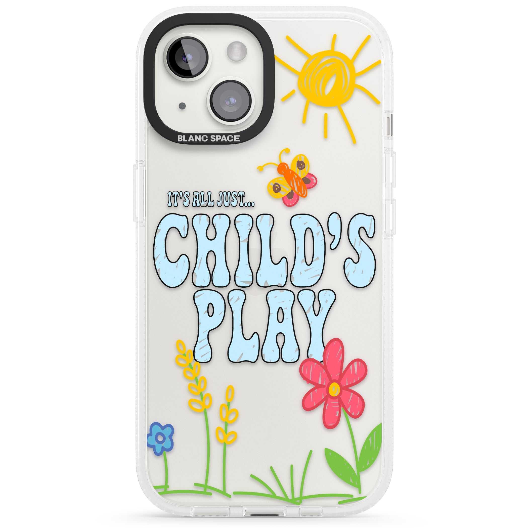 Child's Play iPhone 15 / 14 / 13 Clear Case Impact Air - Blanc Space