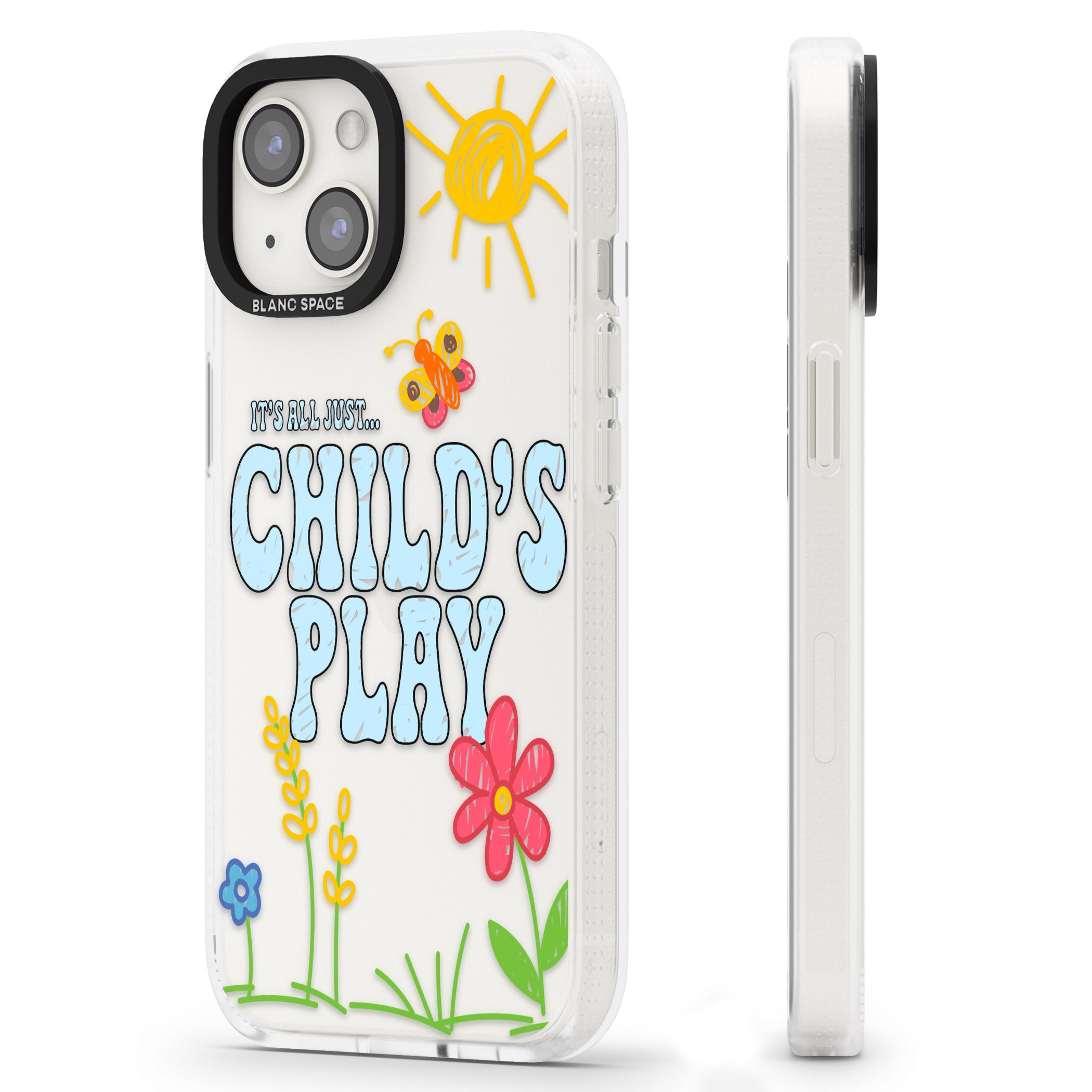 Child's Play iPhone 15 / 14 / 13 Clear Case Impact Air - Blanc Space
