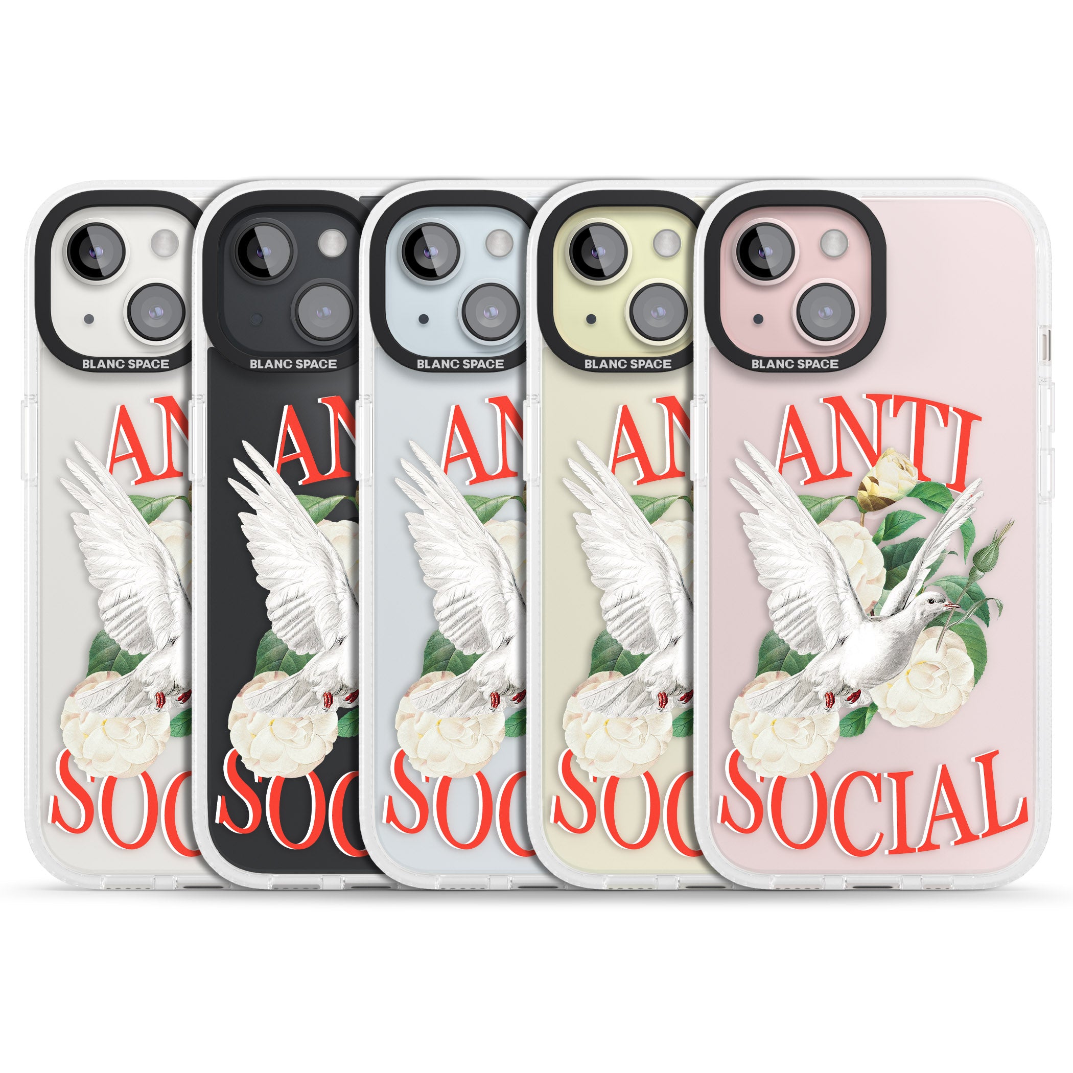 Anti-Social iPhone 15 / 14 / 13 Clear Case Impact Air - Blanc Space