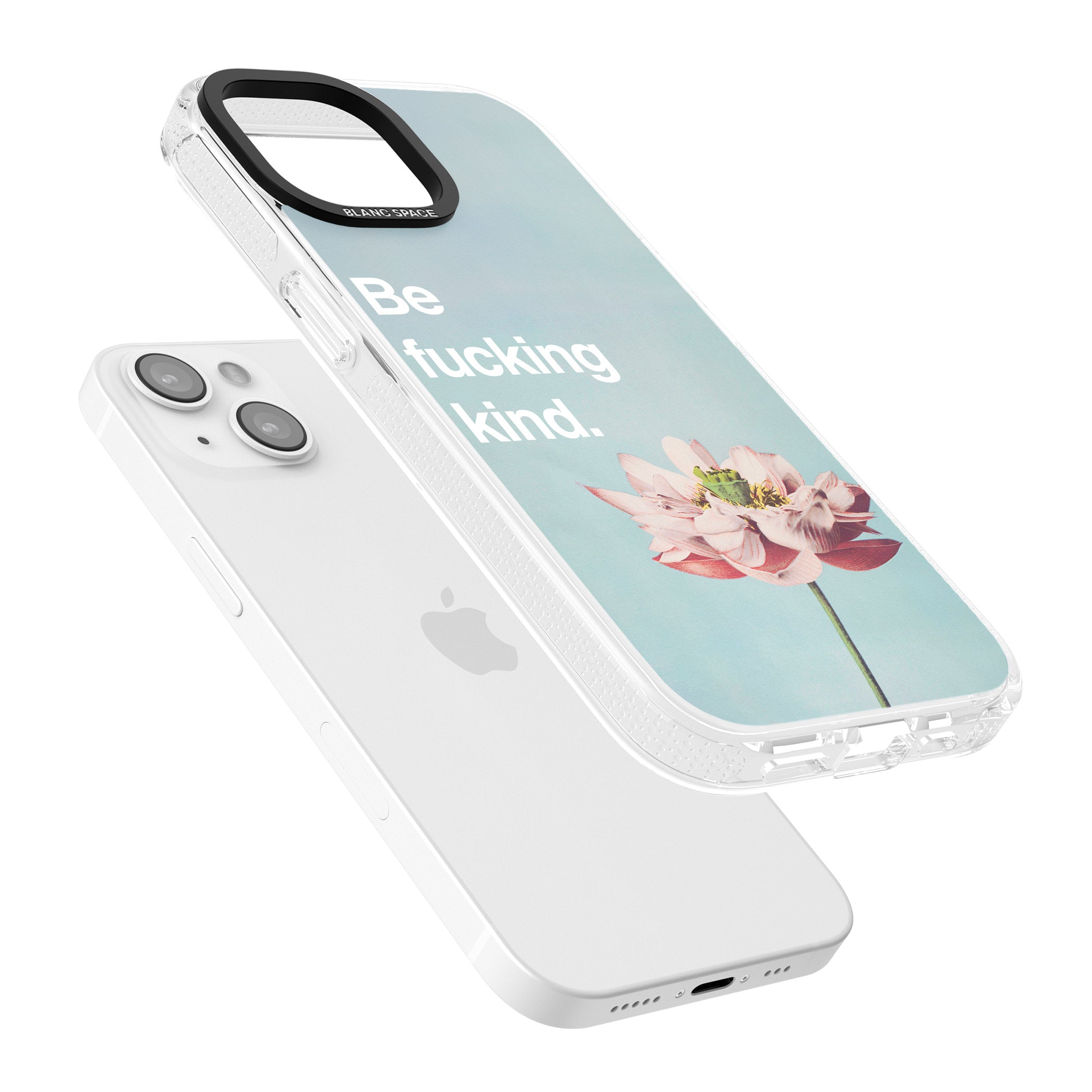 Be f*cking kind iPhone 15 / 14 / 13 Clear Case Impact Air - Blanc Space