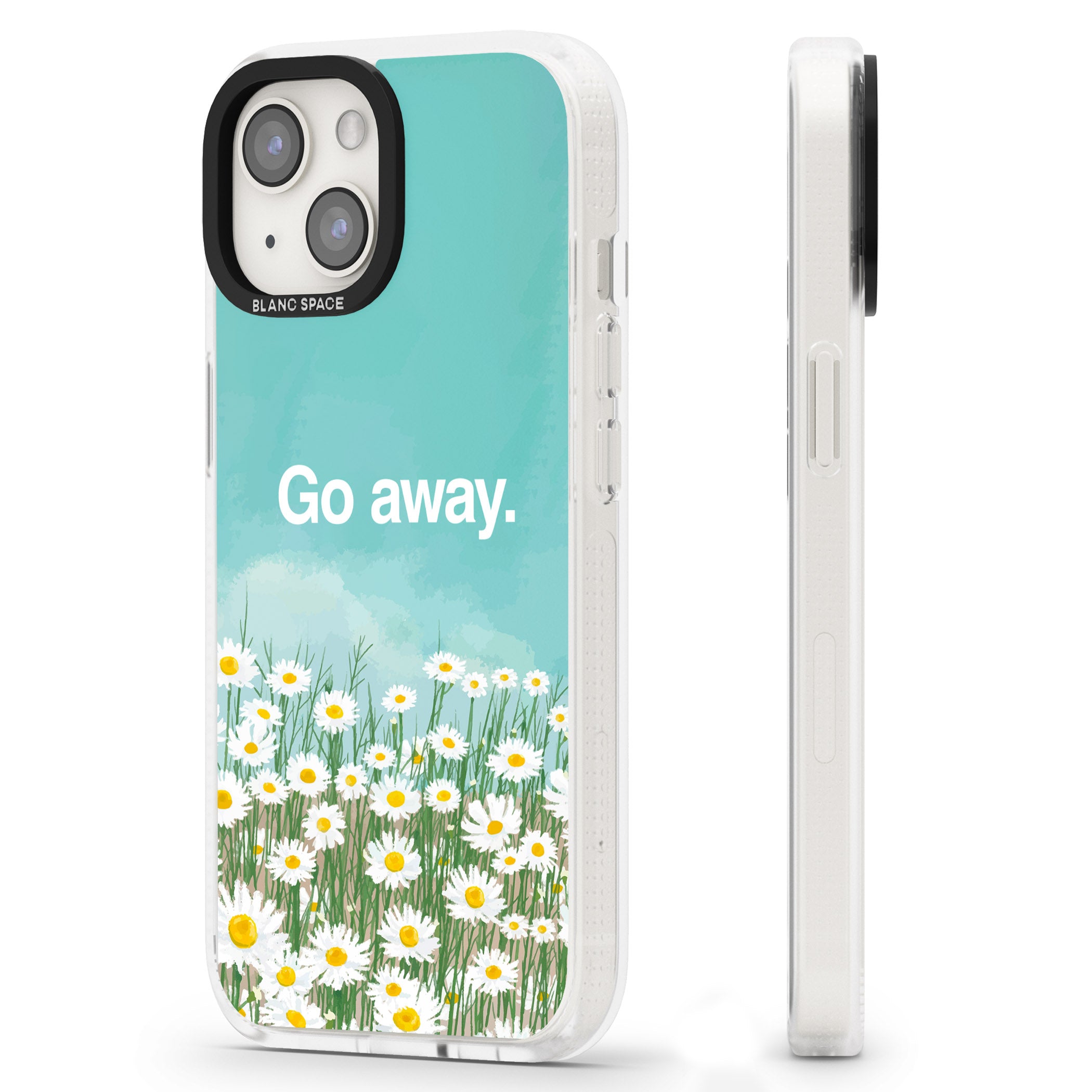 Go away iPhone 15 / 14 / 13 Clear Case Impact Air - Blanc Space