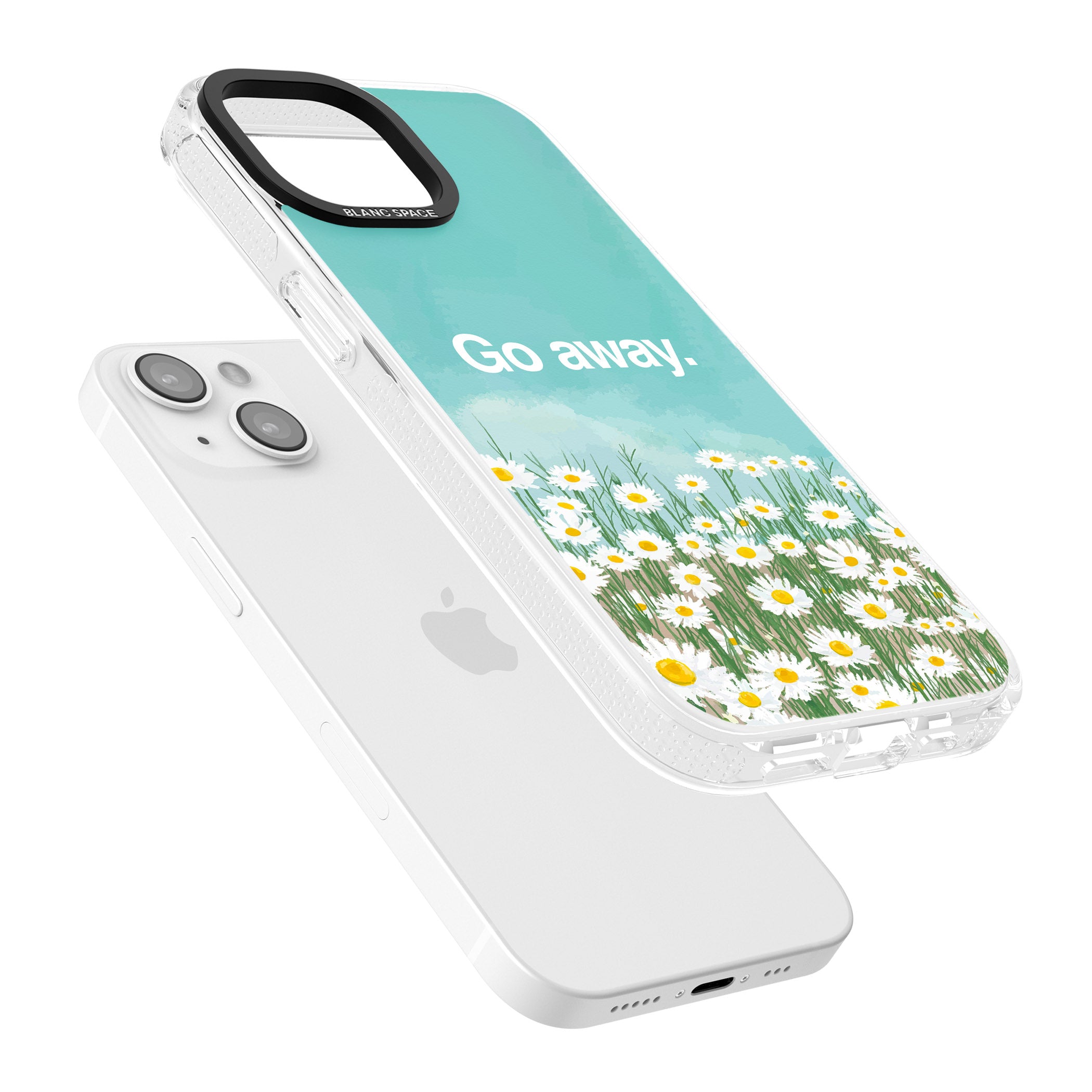 Go away iPhone 15 / 14 / 13 Clear Case Impact Air - Blanc Space