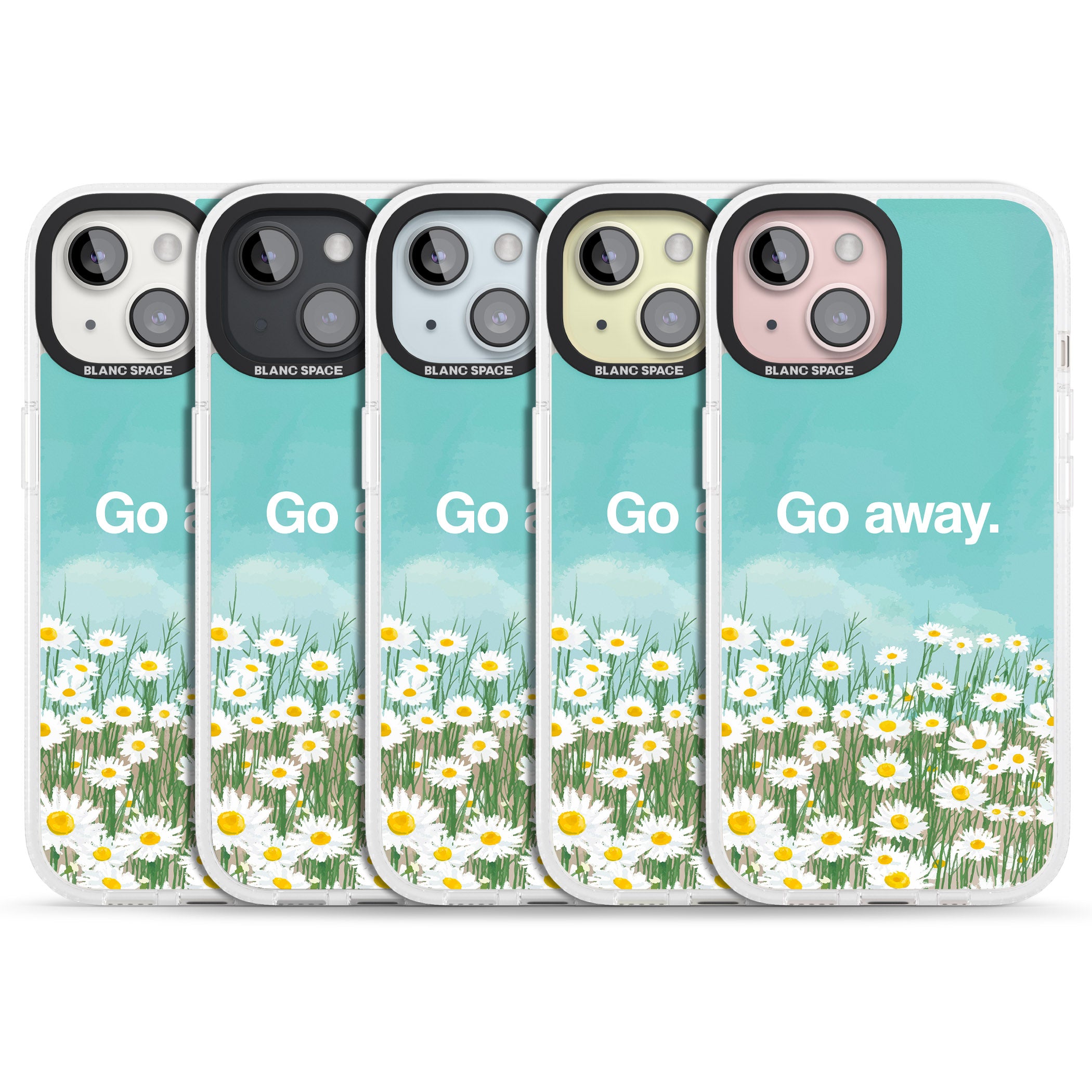 Go away iPhone 15 / 14 / 13 Clear Case Impact Air - Blanc Space
