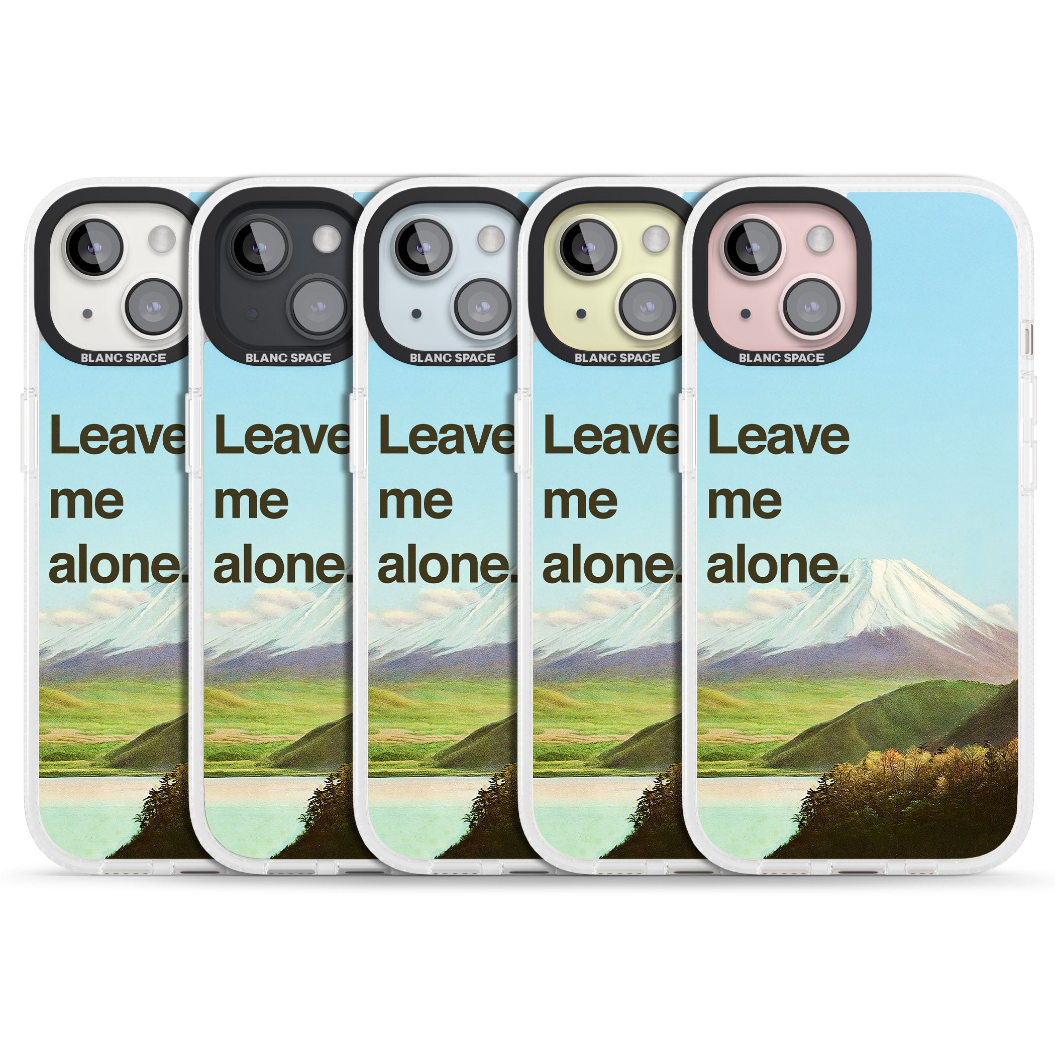 Leave me alone iPhone 15 / 14 / 13 Clear Case Impact Air - Blanc Space
