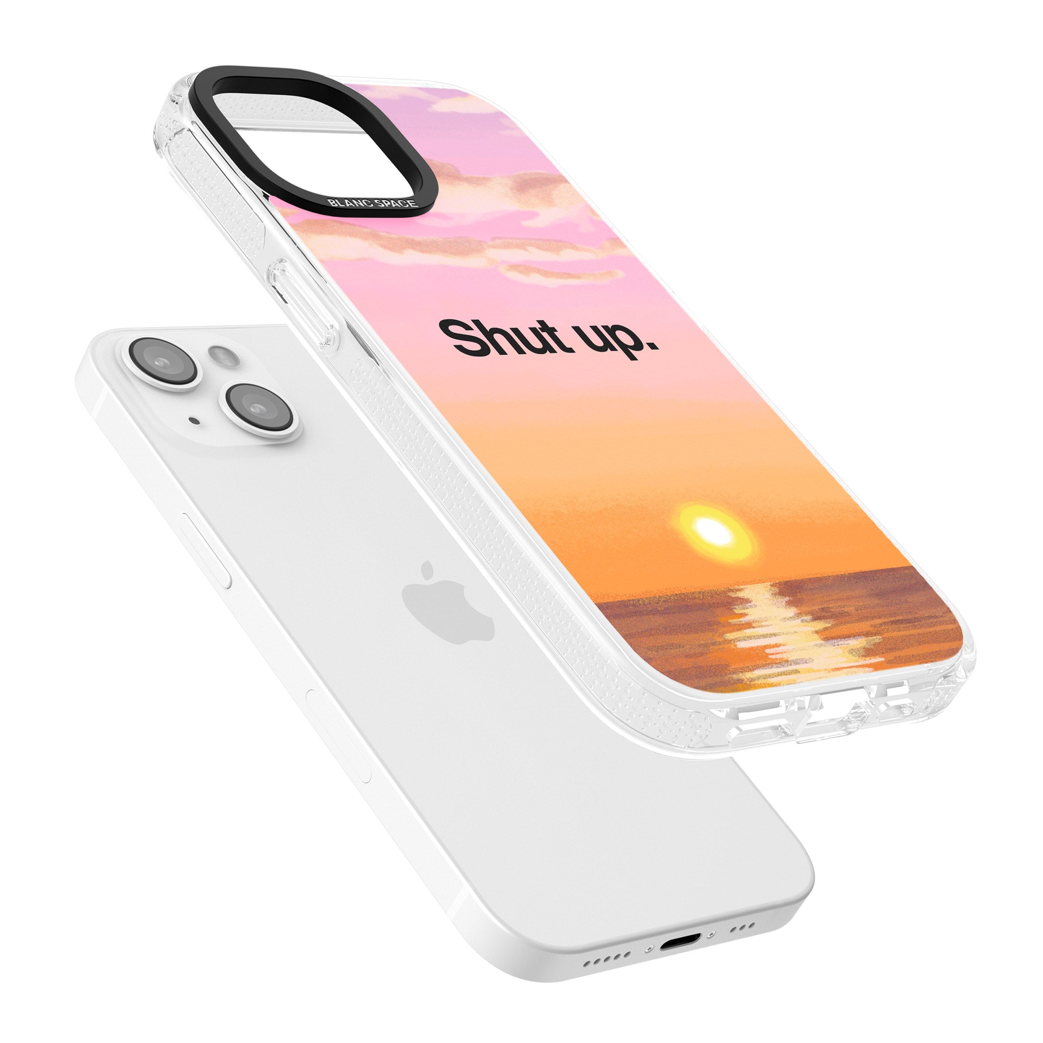 Shut up iPhone 15 / 14 / 13 Clear Case Impact Air - Blanc Space