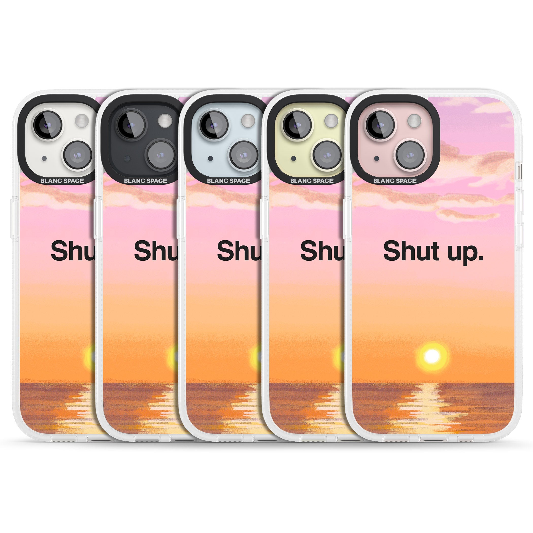 Shut up iPhone 15 / 14 / 13 Clear Case Impact Air - Blanc Space