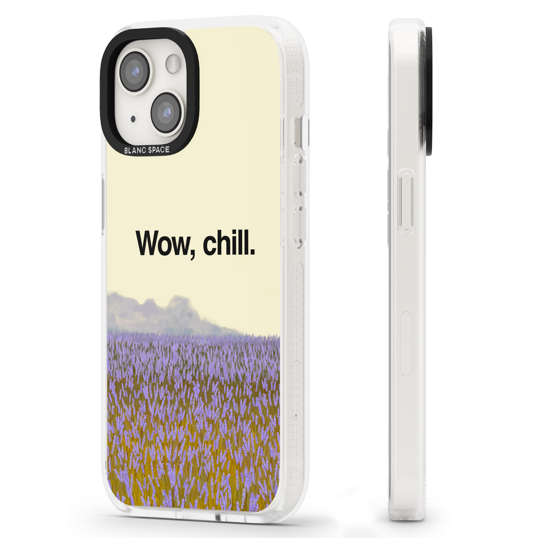 Wow, chill iPhone 15 / 14 / 13 Clear Case Impact Air - Blanc Space