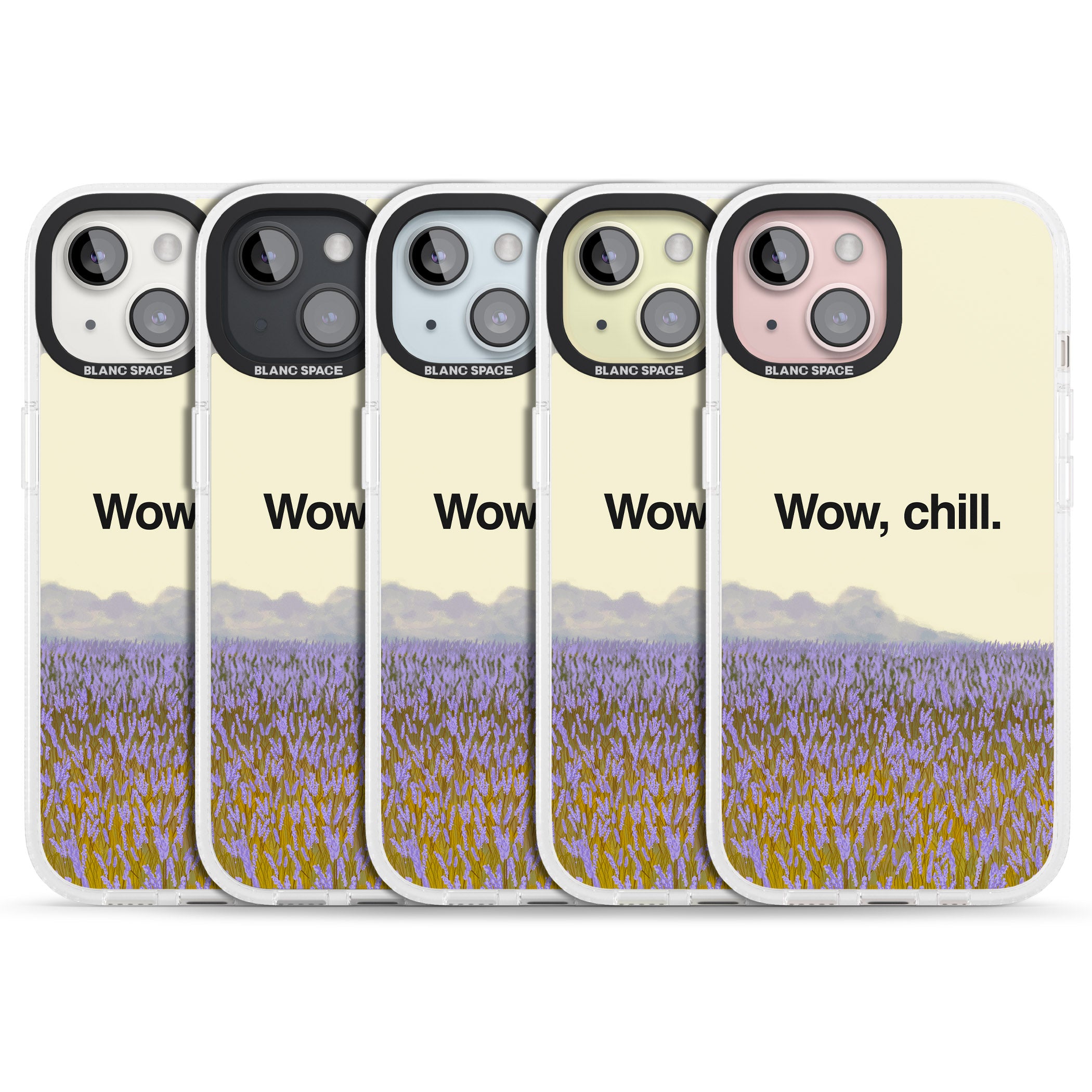 Wow, chill iPhone 15 / 14 / 13 Clear Case Impact Air - Blanc Space