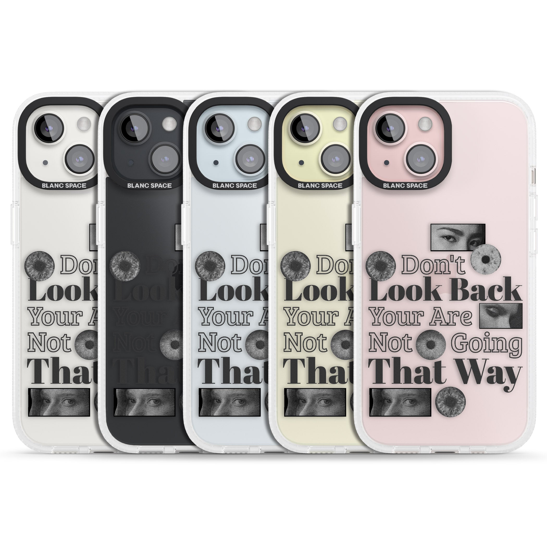 Don't Look Back iPhone 15 / 14 / 13 Clear Case Impact Air - Blanc Space