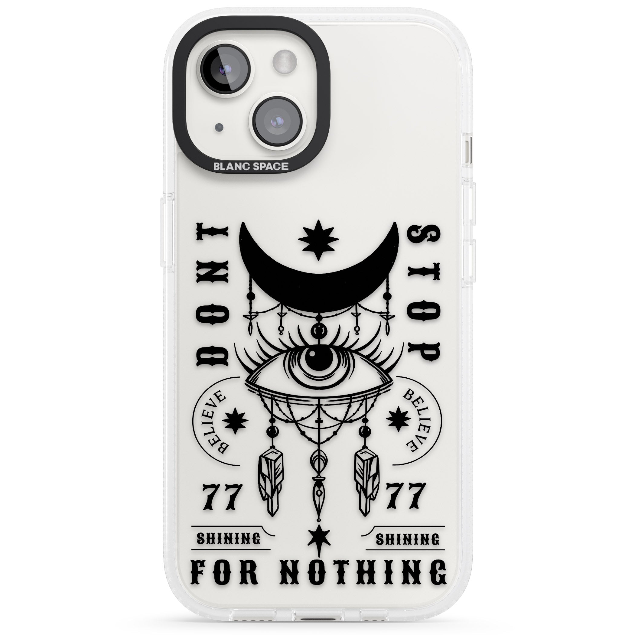 Don't Stop For Nothing iPhone 15 / 14 / 13 Clear Case Impact Air - Blanc Space