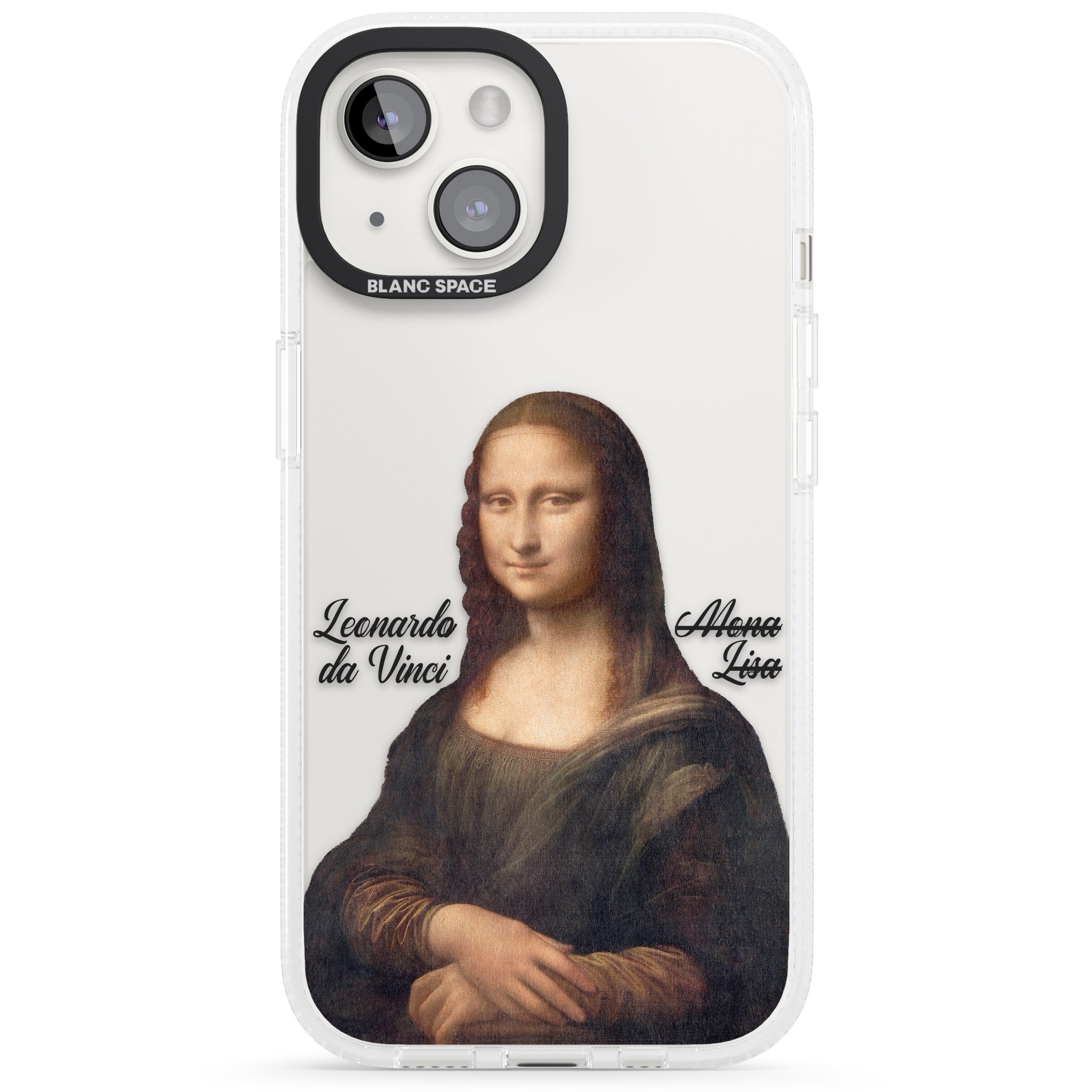 Mona Lisa Cutout iPhone 15 / 14 / 13 Clear Case Impact Air - Blanc Space