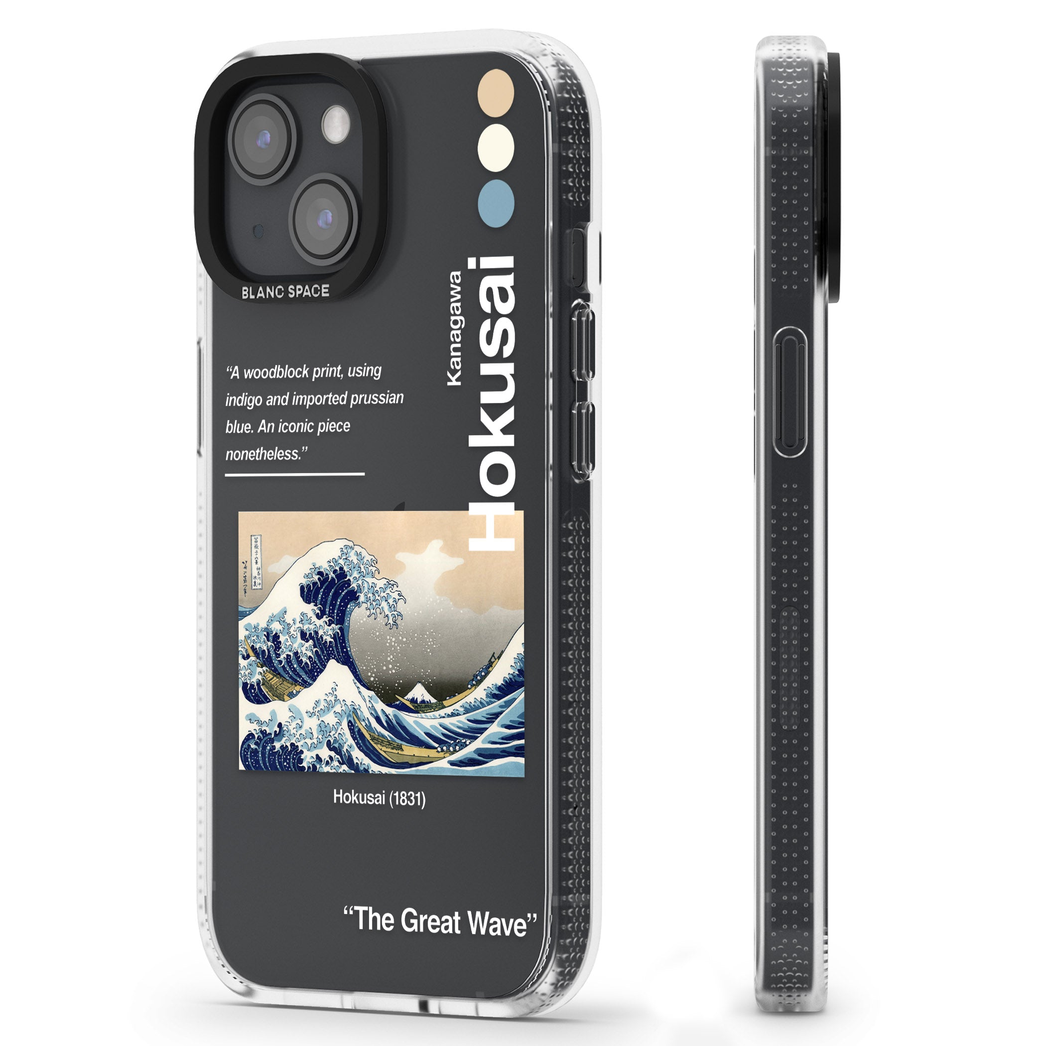 The Great Wave iPhone 15 / 14 / 13 Clear Case Impact Air - Blanc Space