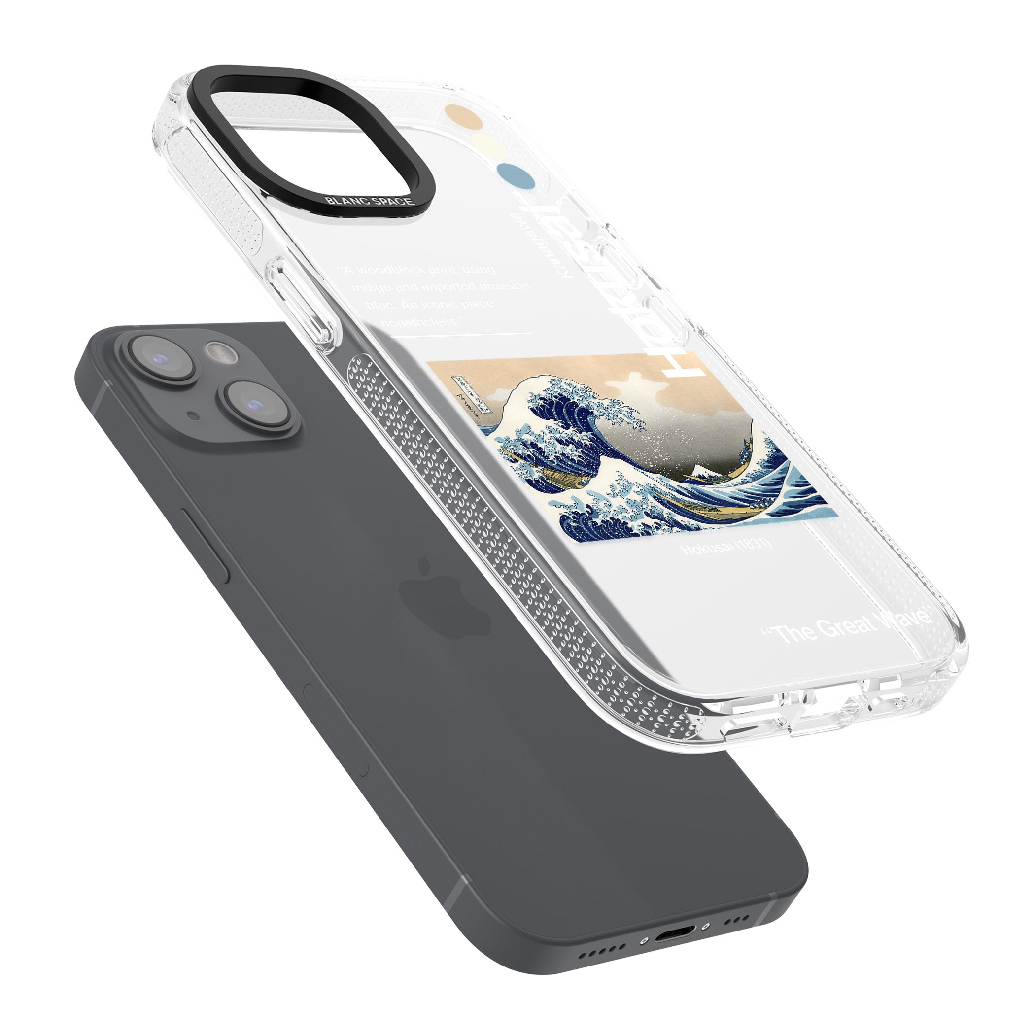 The Great Wave iPhone 15 / 14 / 13 Clear Case Impact Air - Blanc Space