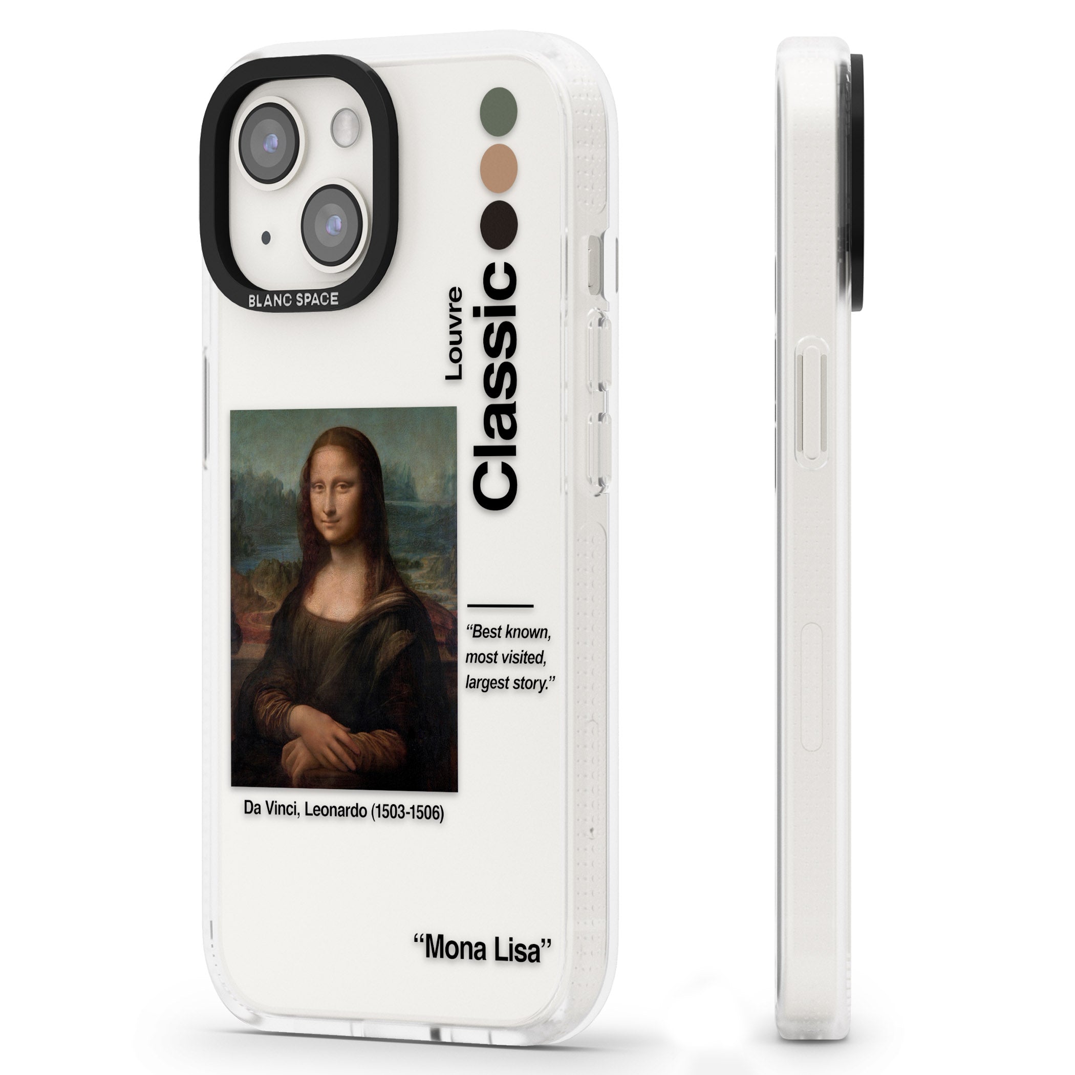 Mona Lisa - Leonardo Da Vinci iPhone 15 / 14 / 13 Clear Case Impact Air - Blanc Space