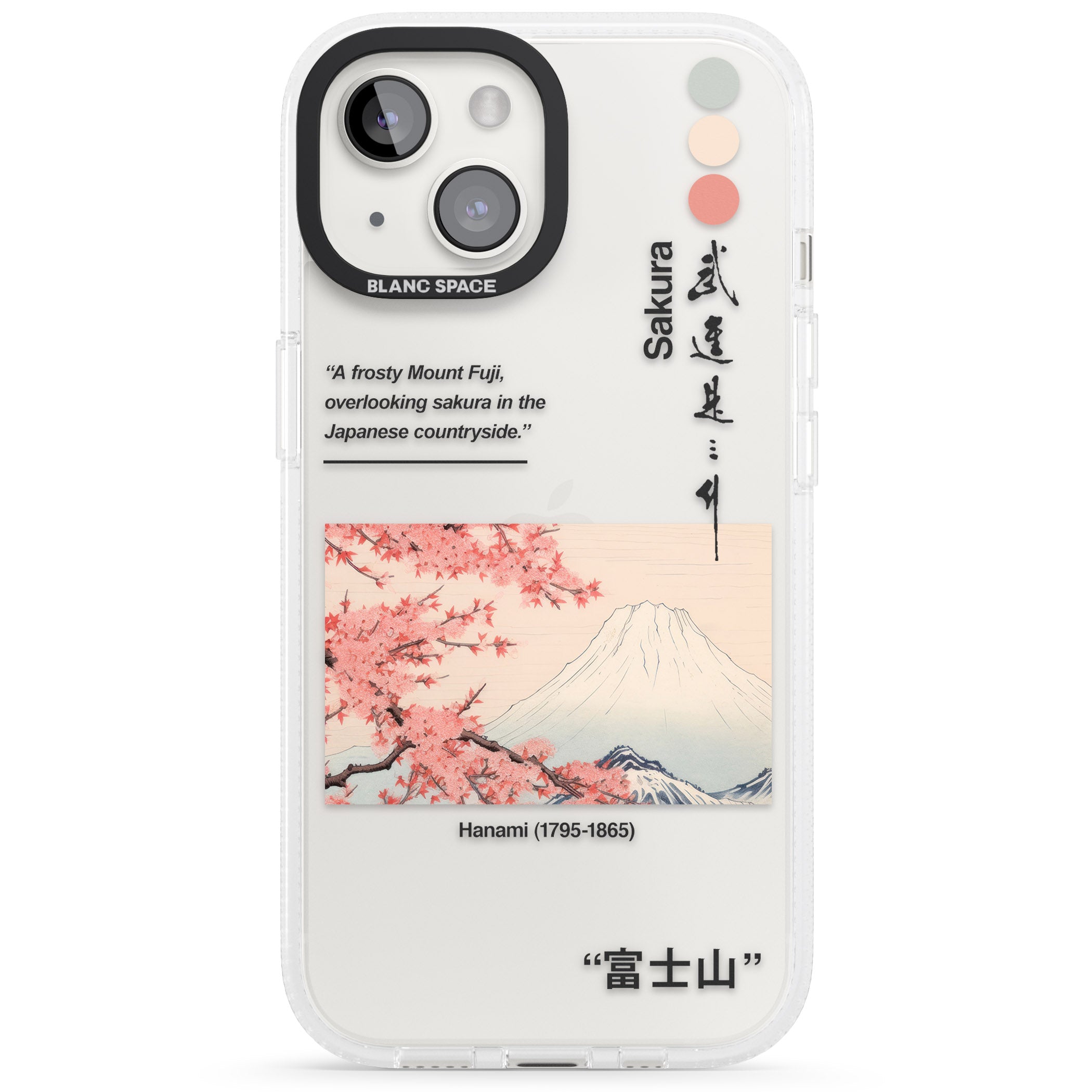 Hanami iPhone 15 / 14 / 13 Clear Case Impact Air - Blanc Space
