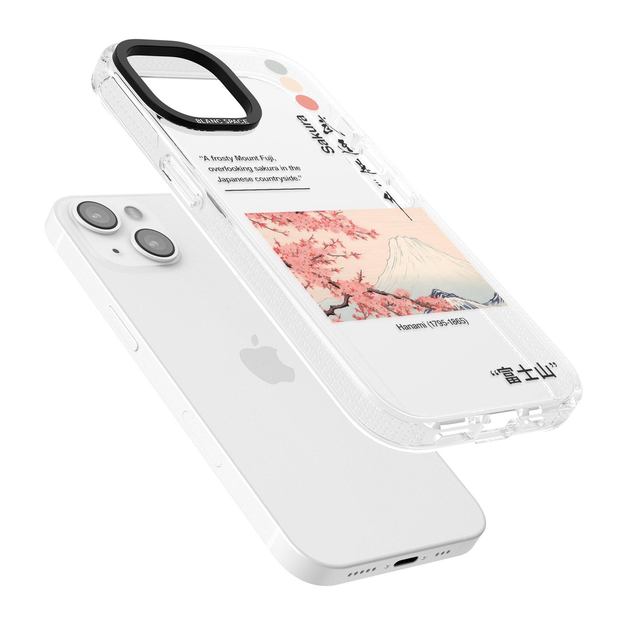 Hanami iPhone 15 / 14 / 13 Clear Case Impact Air - Blanc Space