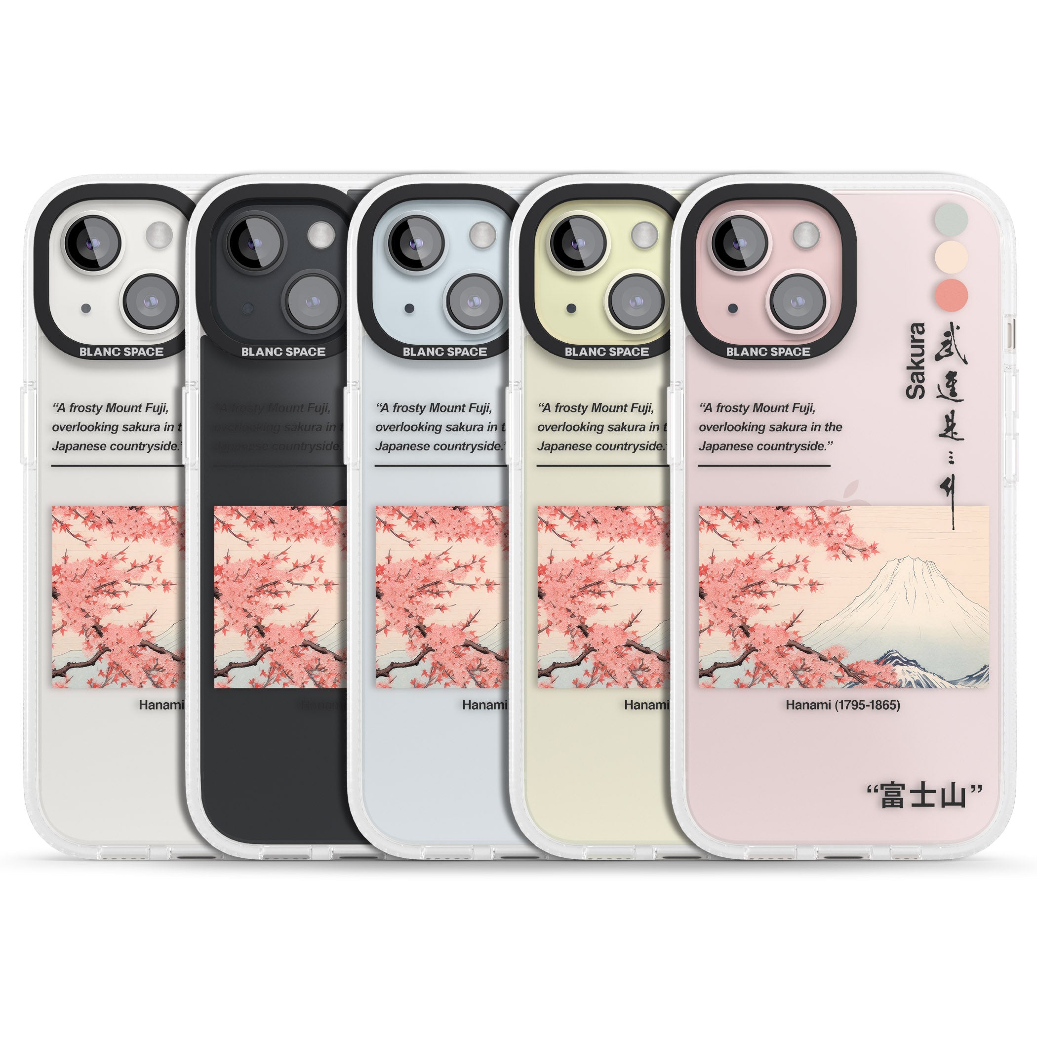 Hanami iPhone 15 / 14 / 13 Clear Case Impact Air - Blanc Space