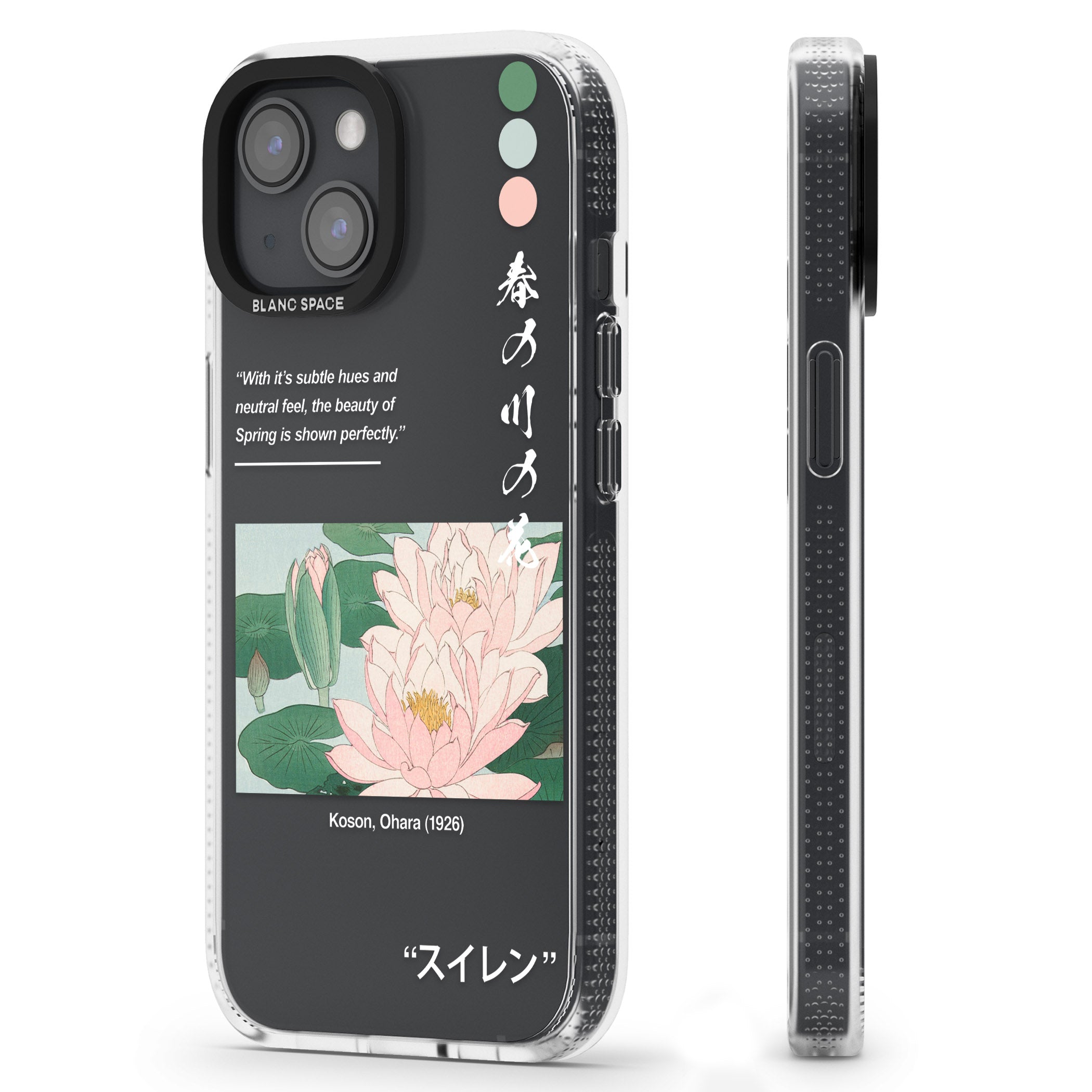 Water Lily iPhone 15 / 14 / 13 Clear Case Impact Air - Blanc Space