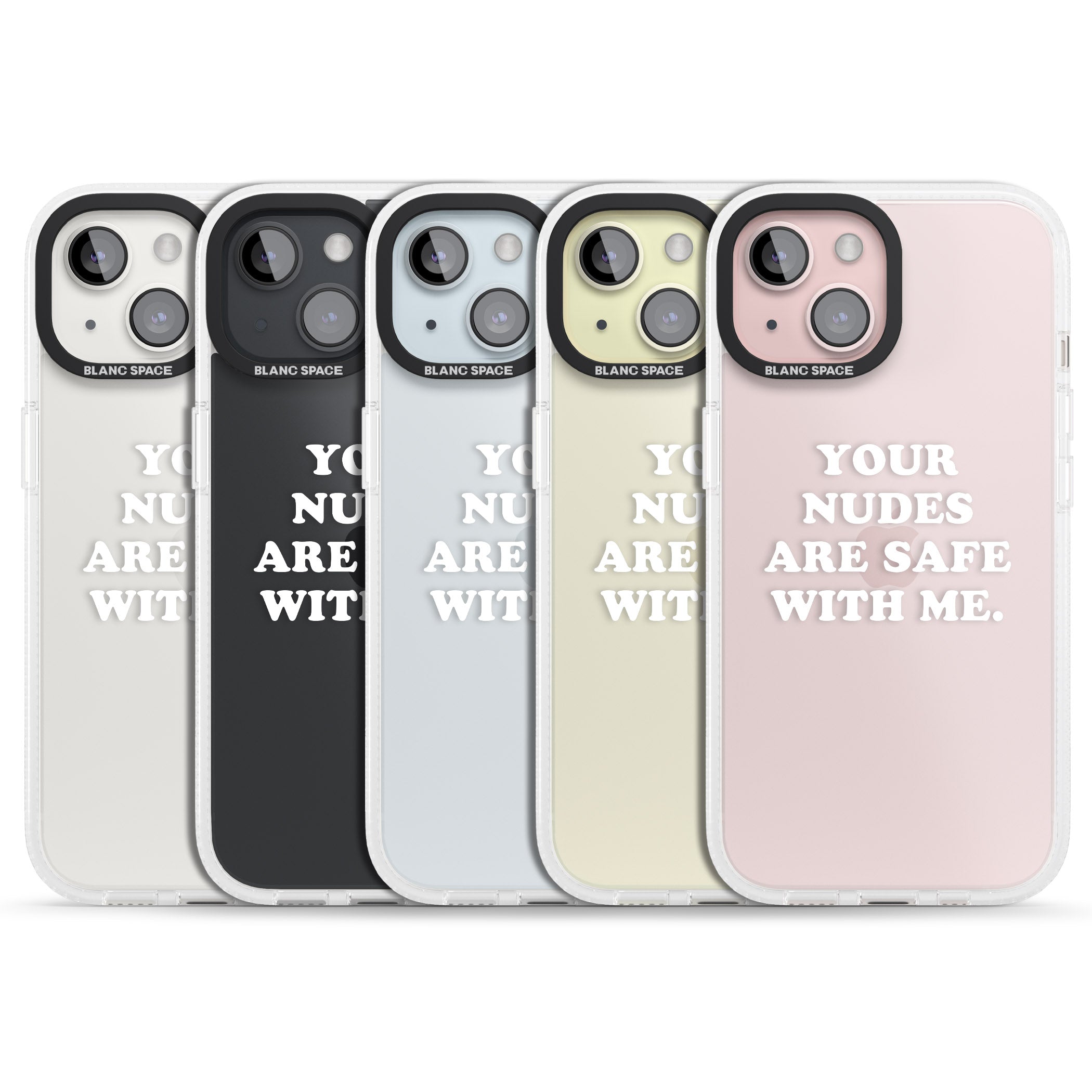 Your nudes are safe with me... WHITE iPhone 15 / 14 / 13 Clear Case Impact Air - Blanc Space