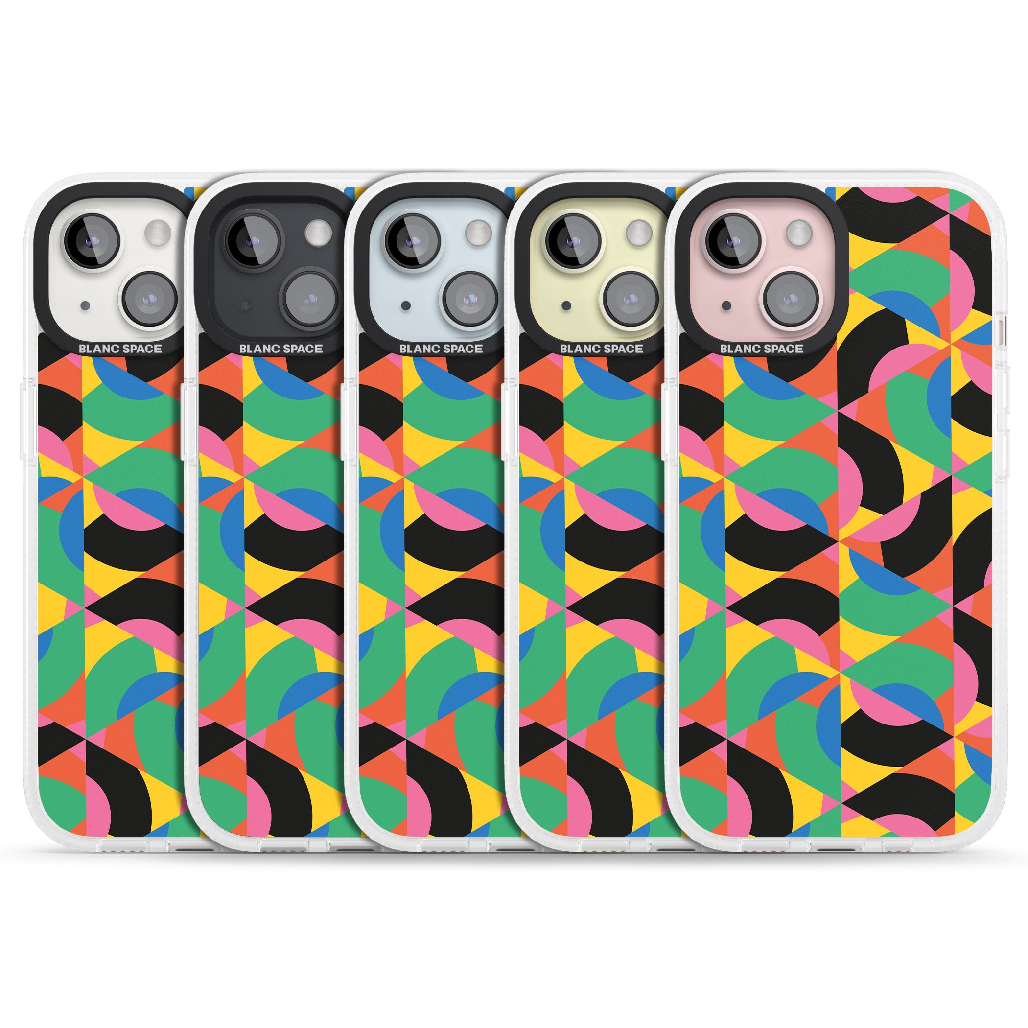 Abstract Carnival iPhone 15 / 14 / 13 Clear Case Impact Air - Blanc Space