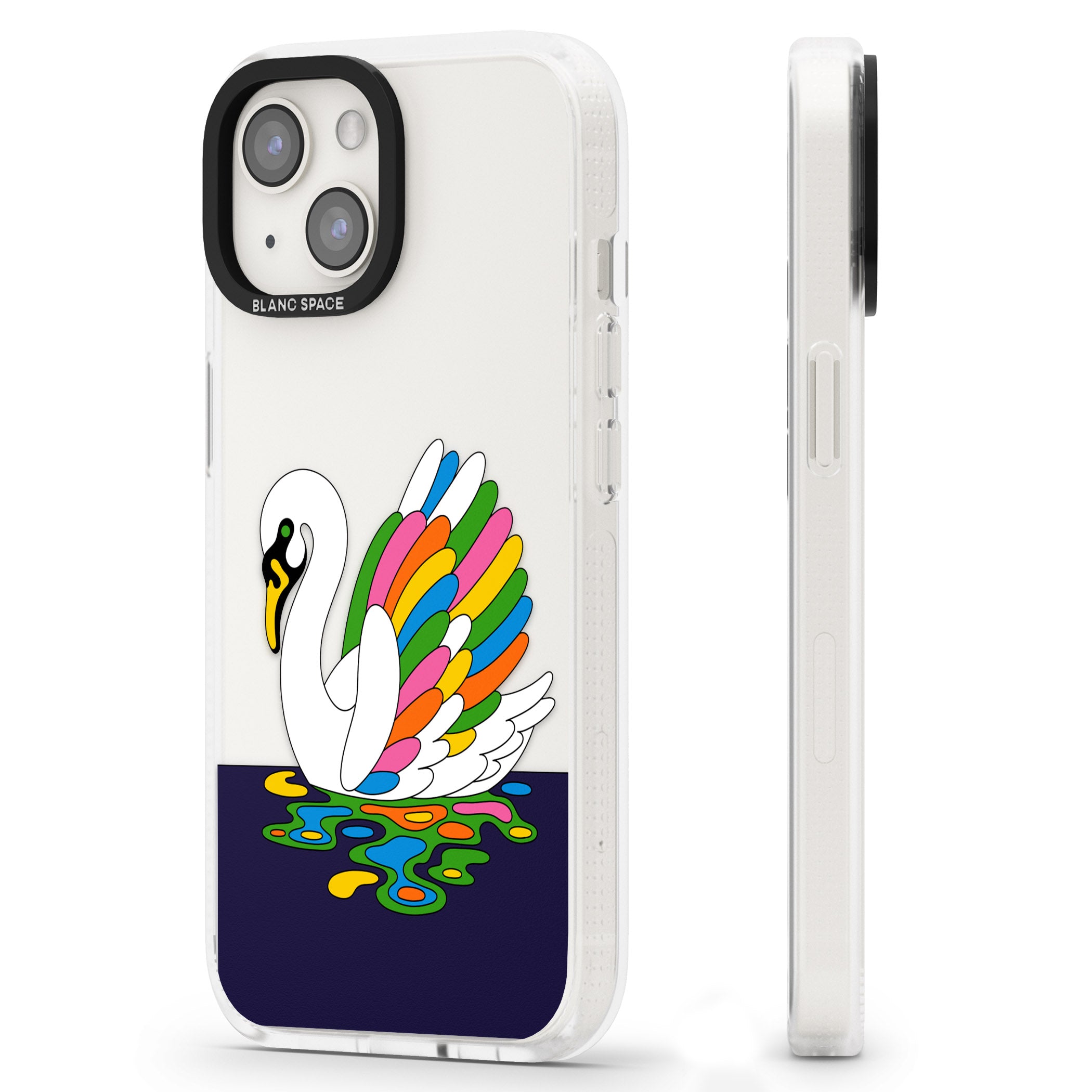 Serene Swan iPhone 15 / 14 / 13 Clear Case Impact Air - Blanc Space