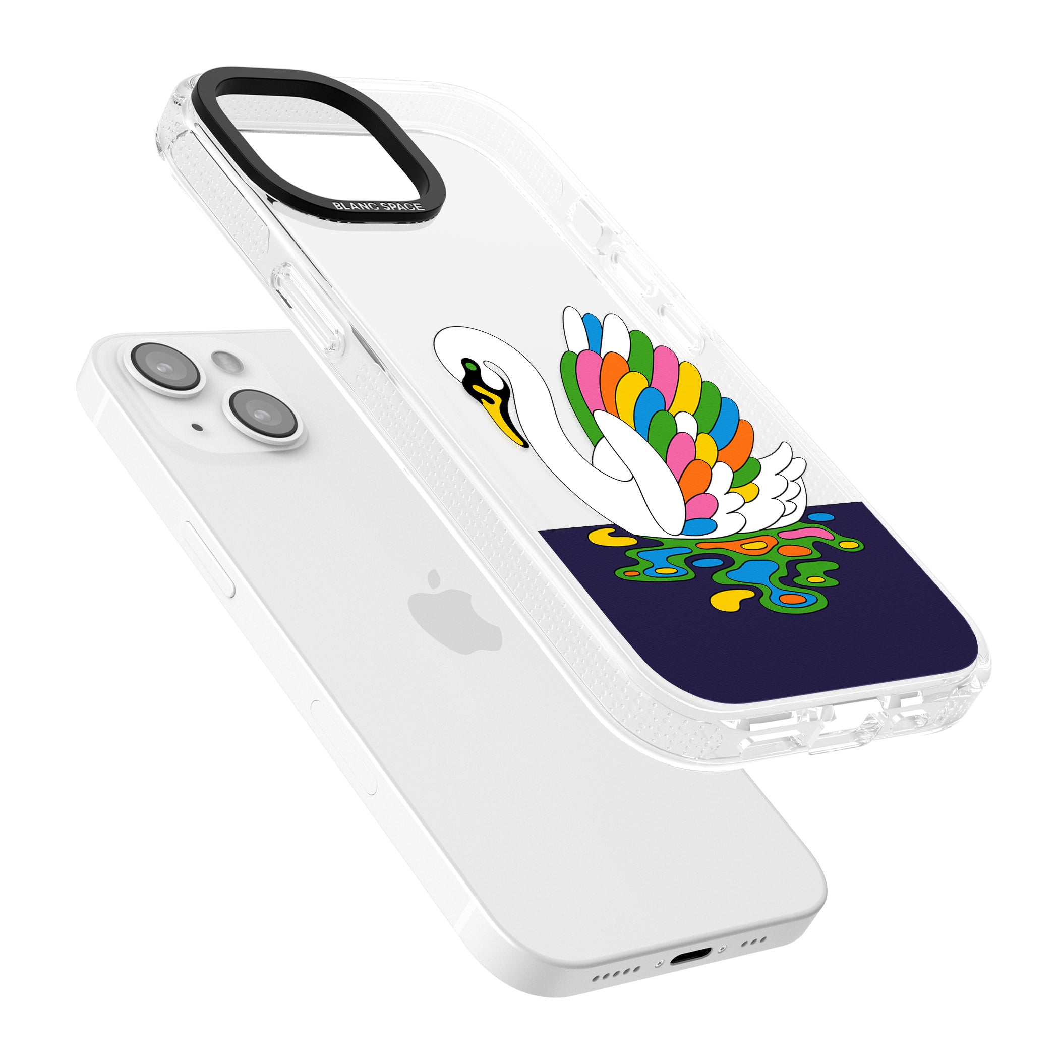 Serene Swan iPhone 15 / 14 / 13 Clear Case Impact Air - Blanc Space