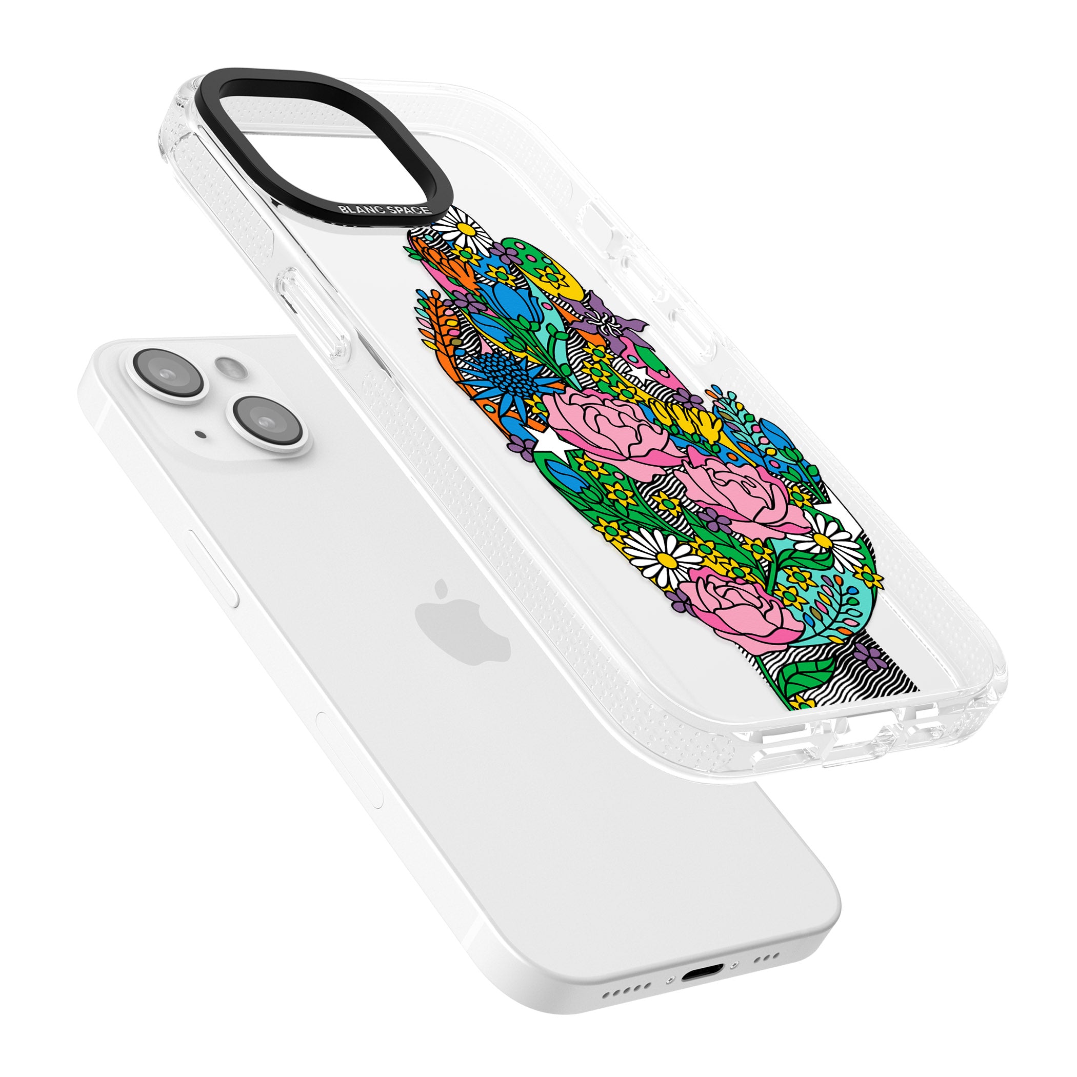 Garden Touch iPhone 15 / 14 / 13 Clear Case Impact Air - Blanc Space