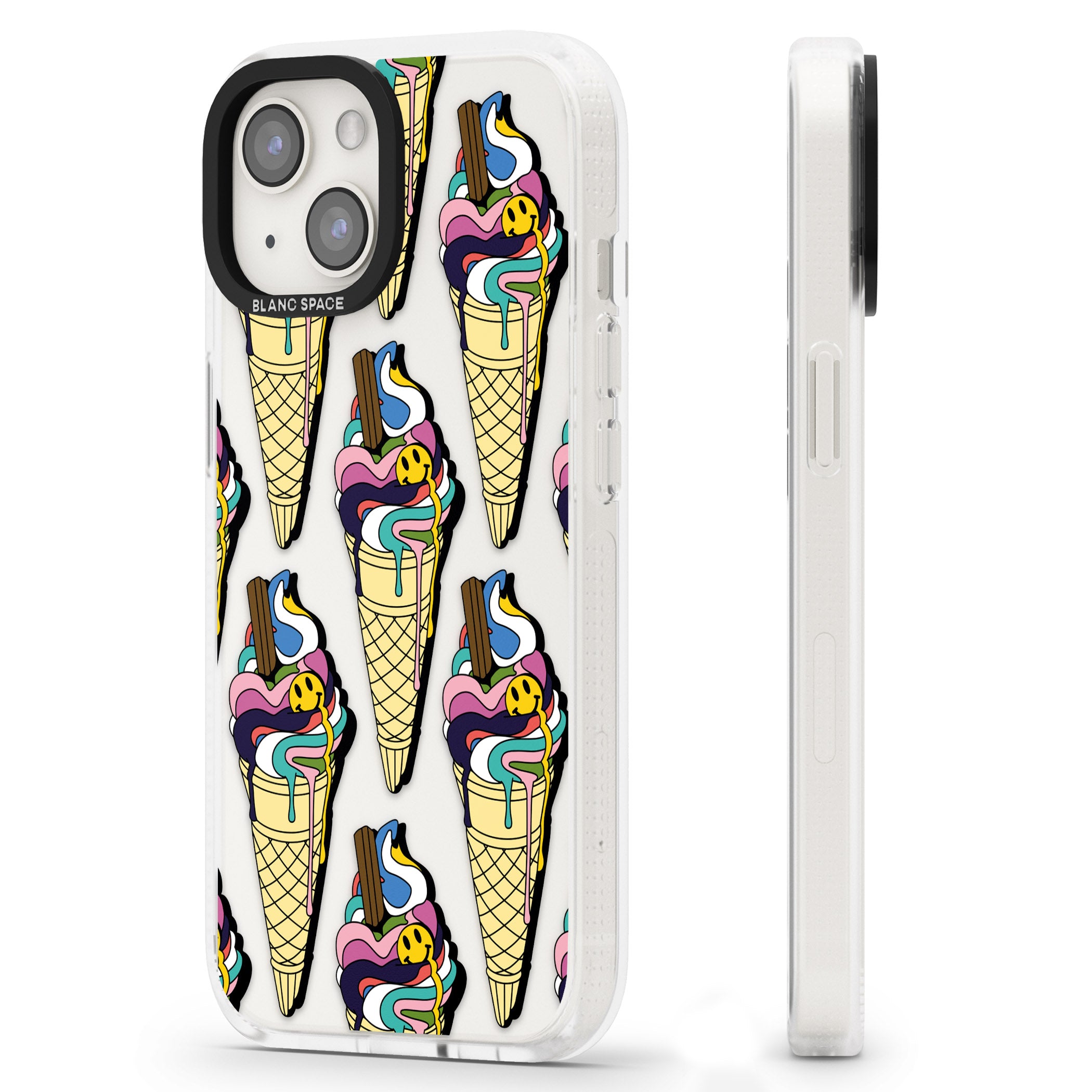 Trip & Drip Ice Cream iPhone 15 / 14 / 13 Clear Case Impact Air - Blanc Space