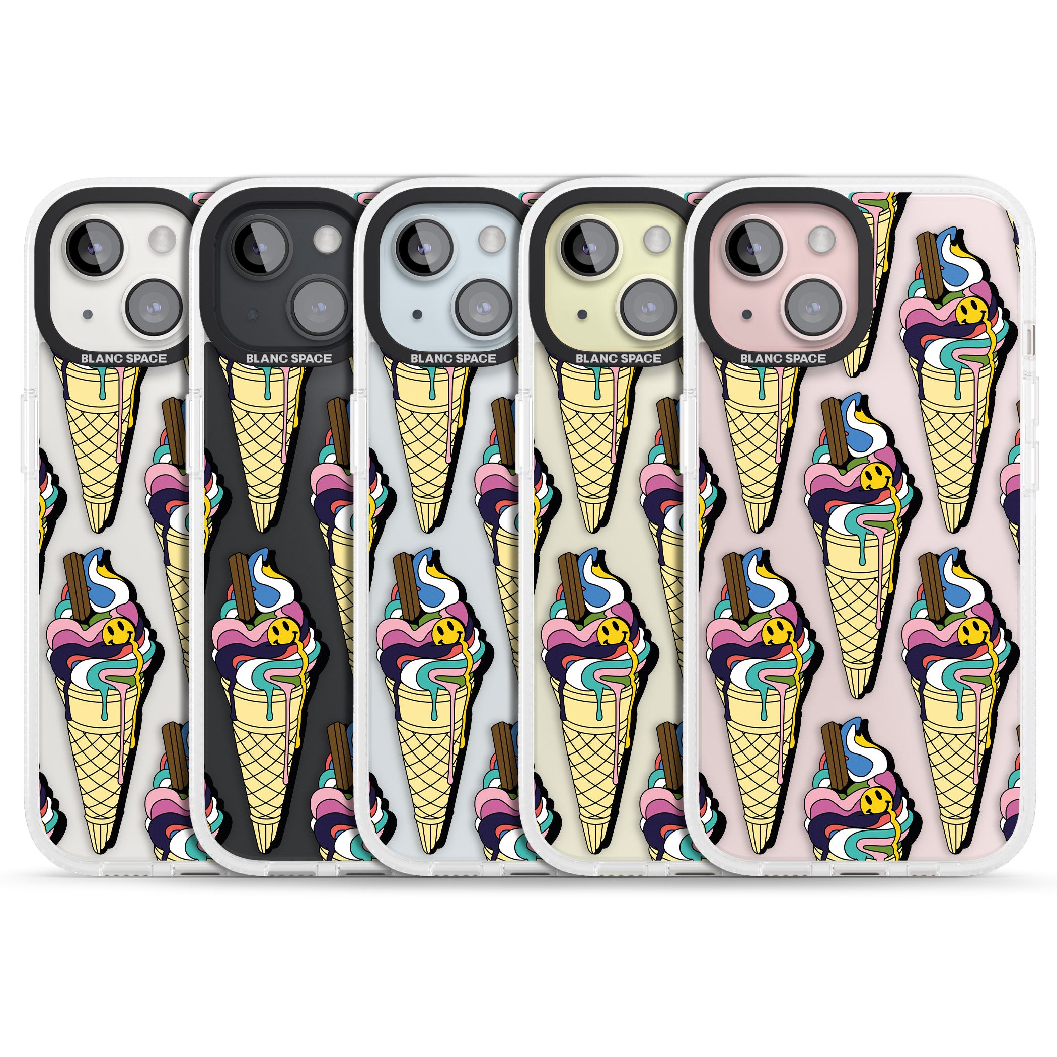 Trip & Drip Ice Cream iPhone 15 / 14 / 13 Clear Case Impact Air - Blanc Space