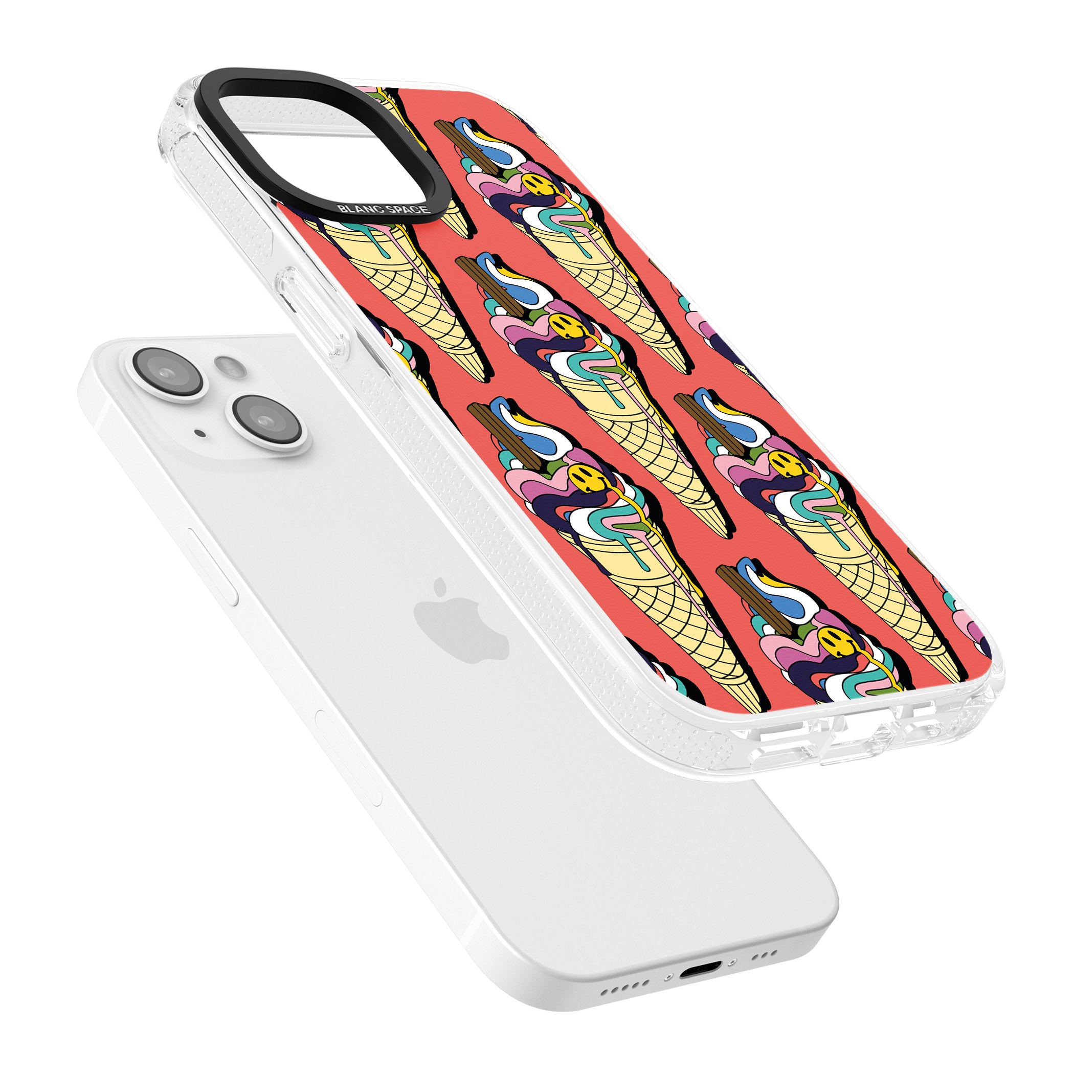 Trip & Drip Ice Cream (Red) iPhone 15 / 14 / 13 Clear Case Impact Air - Blanc Space