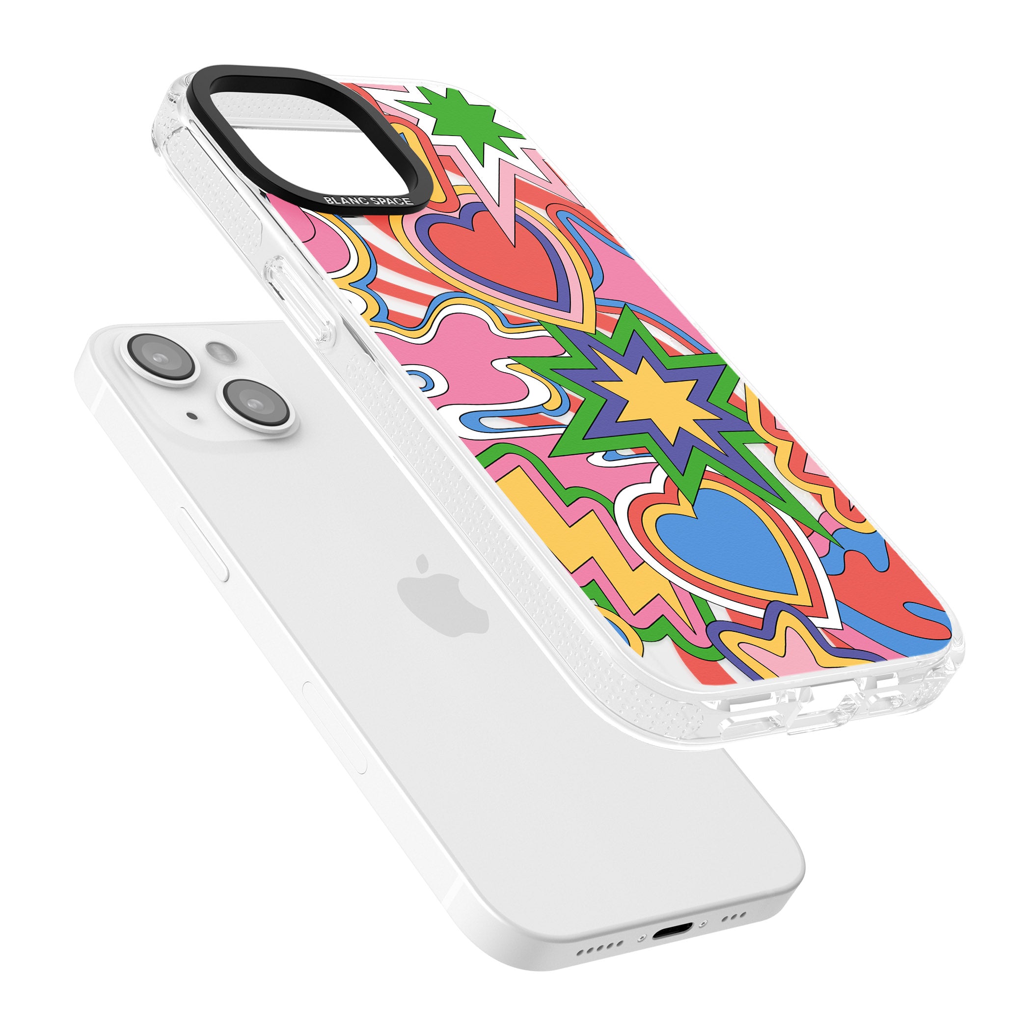 Psychedelic Pop Art Explosion iPhone 15 / 14 / 13 Clear Case Impact Air - Blanc Space