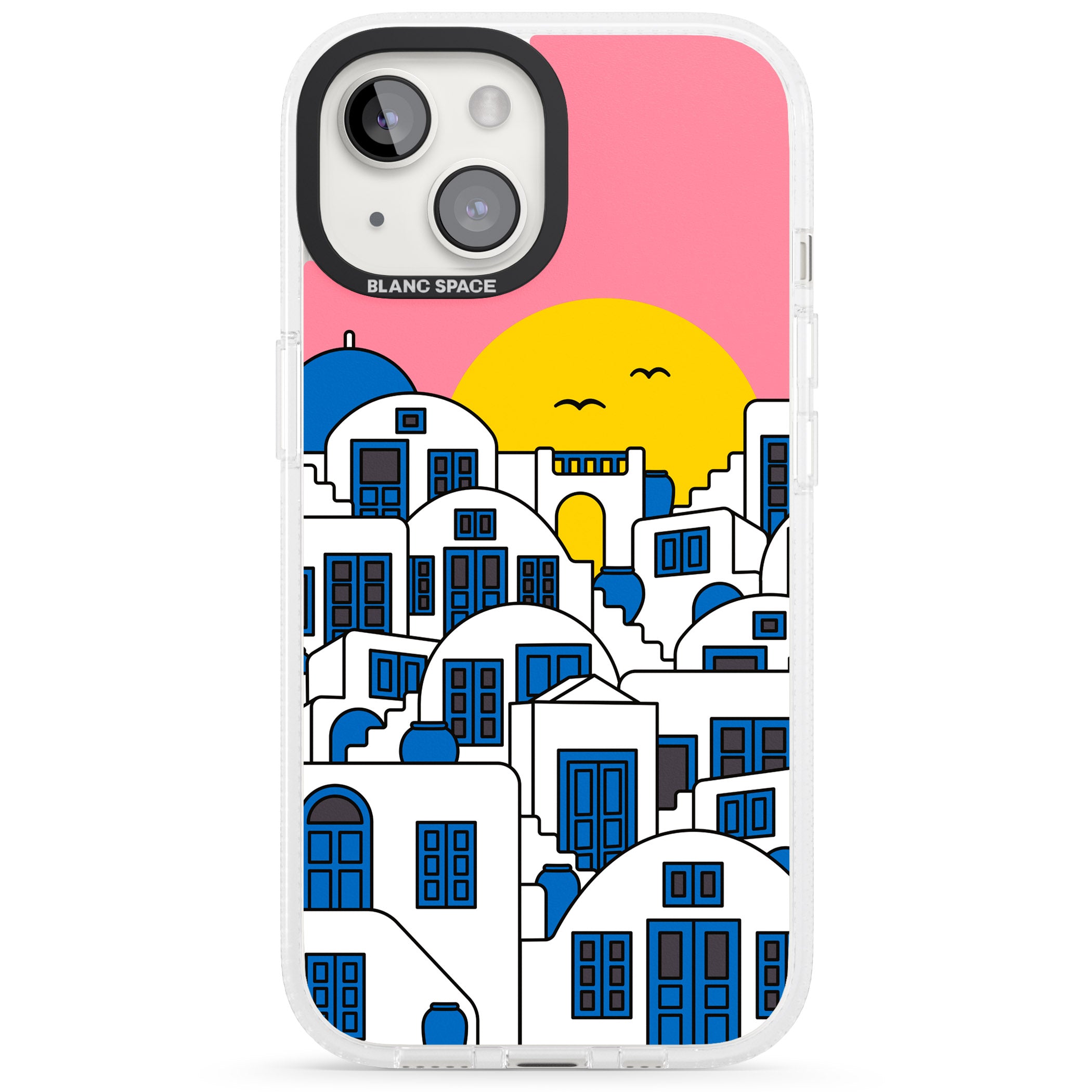 Santorini Sunset iPhone 15 / 14 / 13 Clear Case Impact Air - Blanc Space