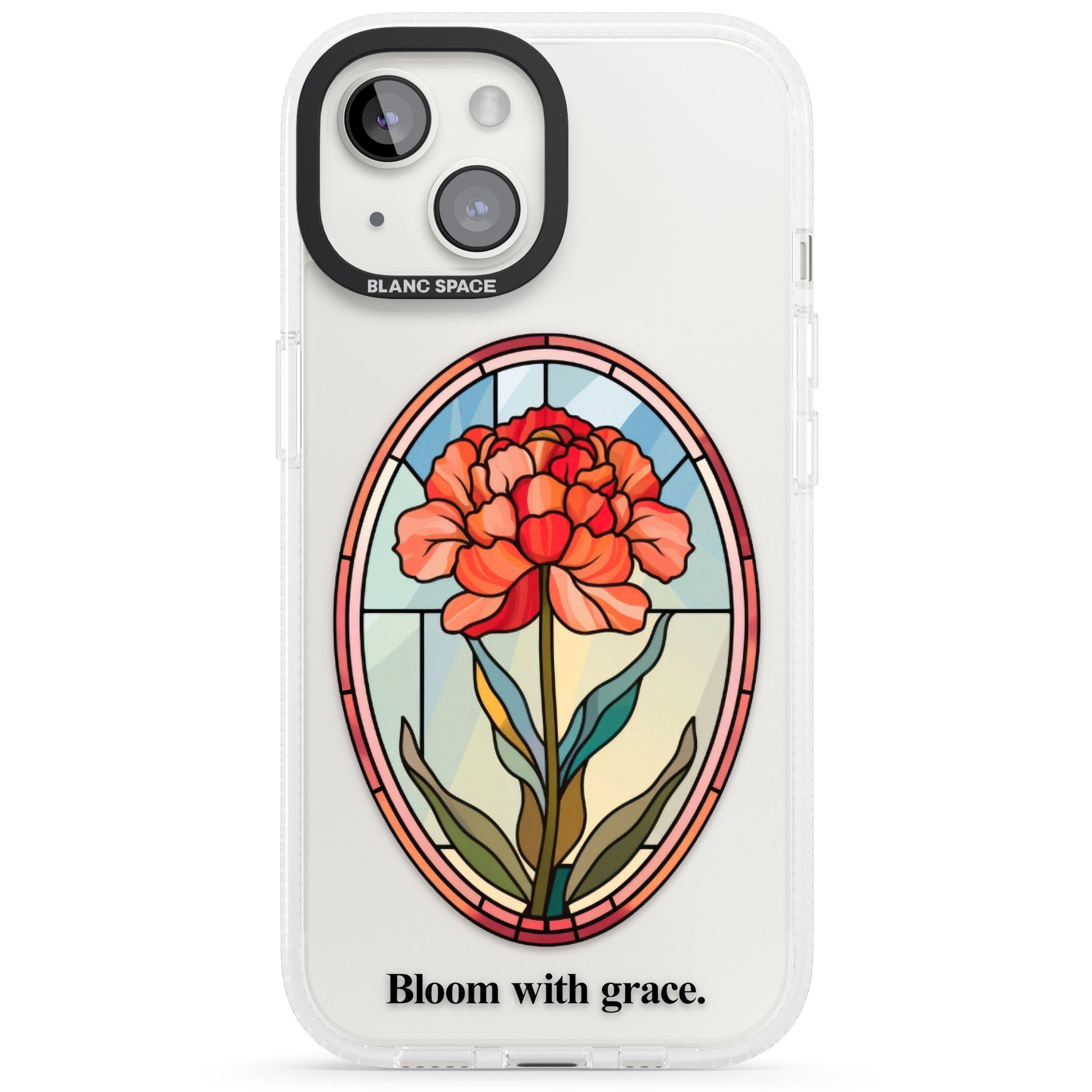 Bloom with grace iPhone 15 / 14 / 13 Clear Case Impact Air - Blanc Space