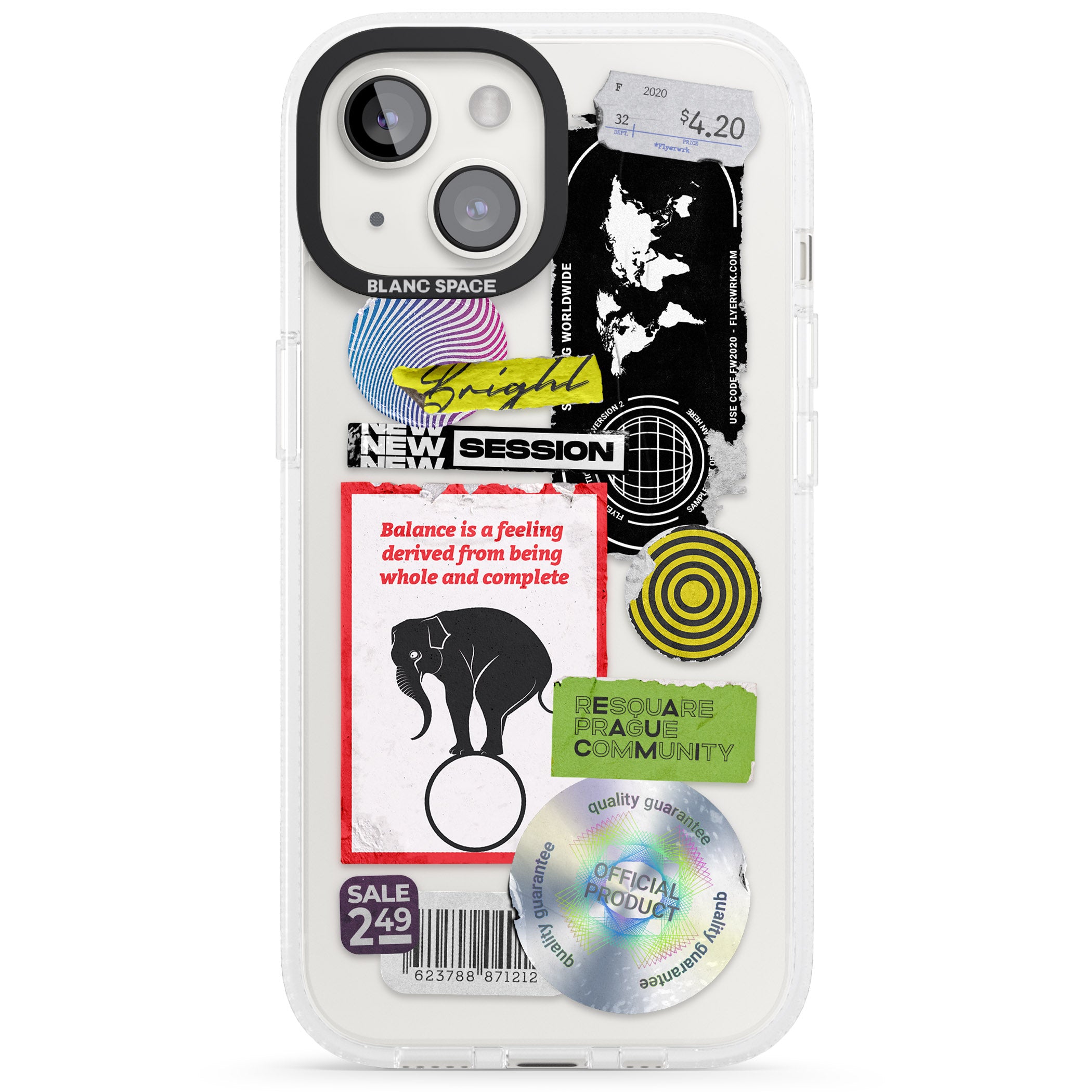 Peeled Sticker Mix iPhone 15 / 14 / 13 Clear Case Impact Air - Blanc Space