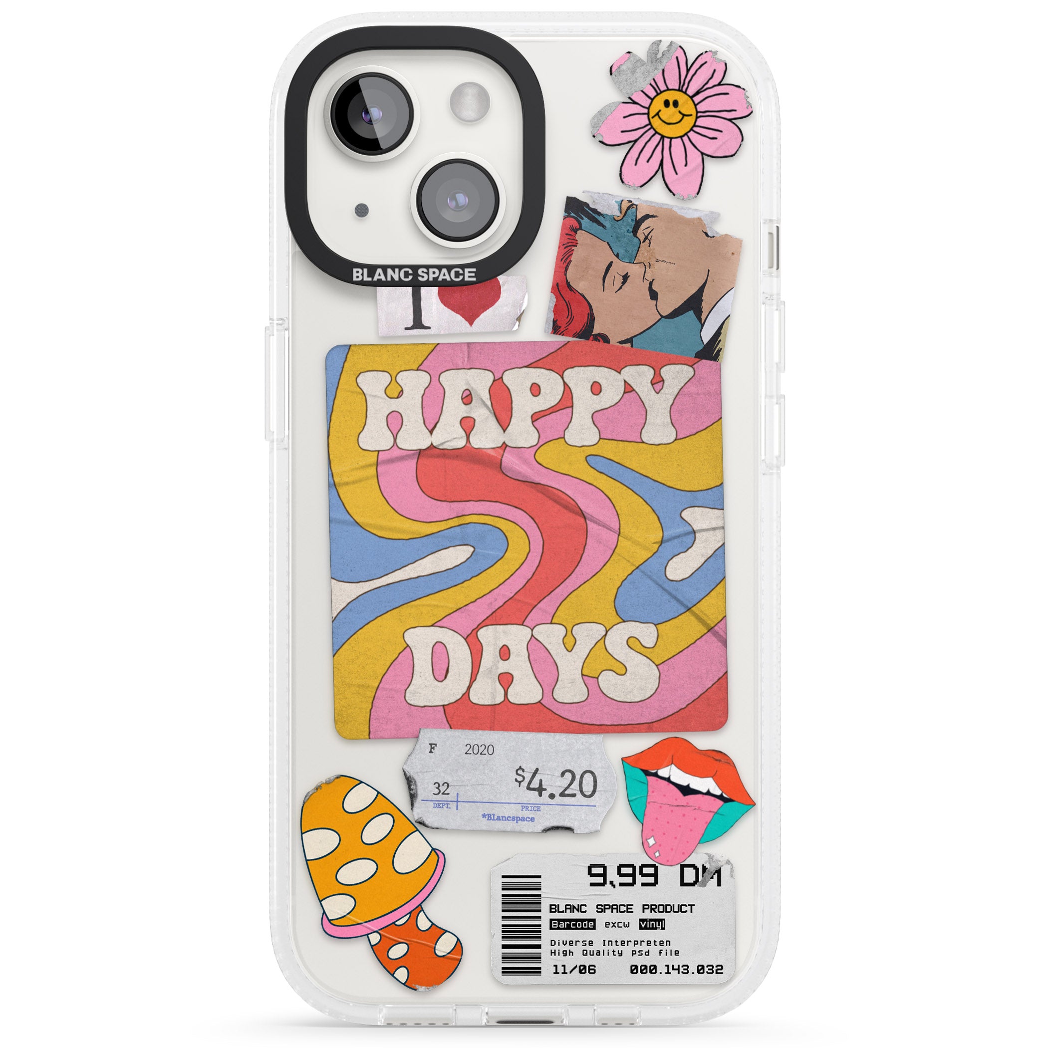 Groovy Trip iPhone 15 / 14 / 13 Clear Case Impact Air - Blanc Space