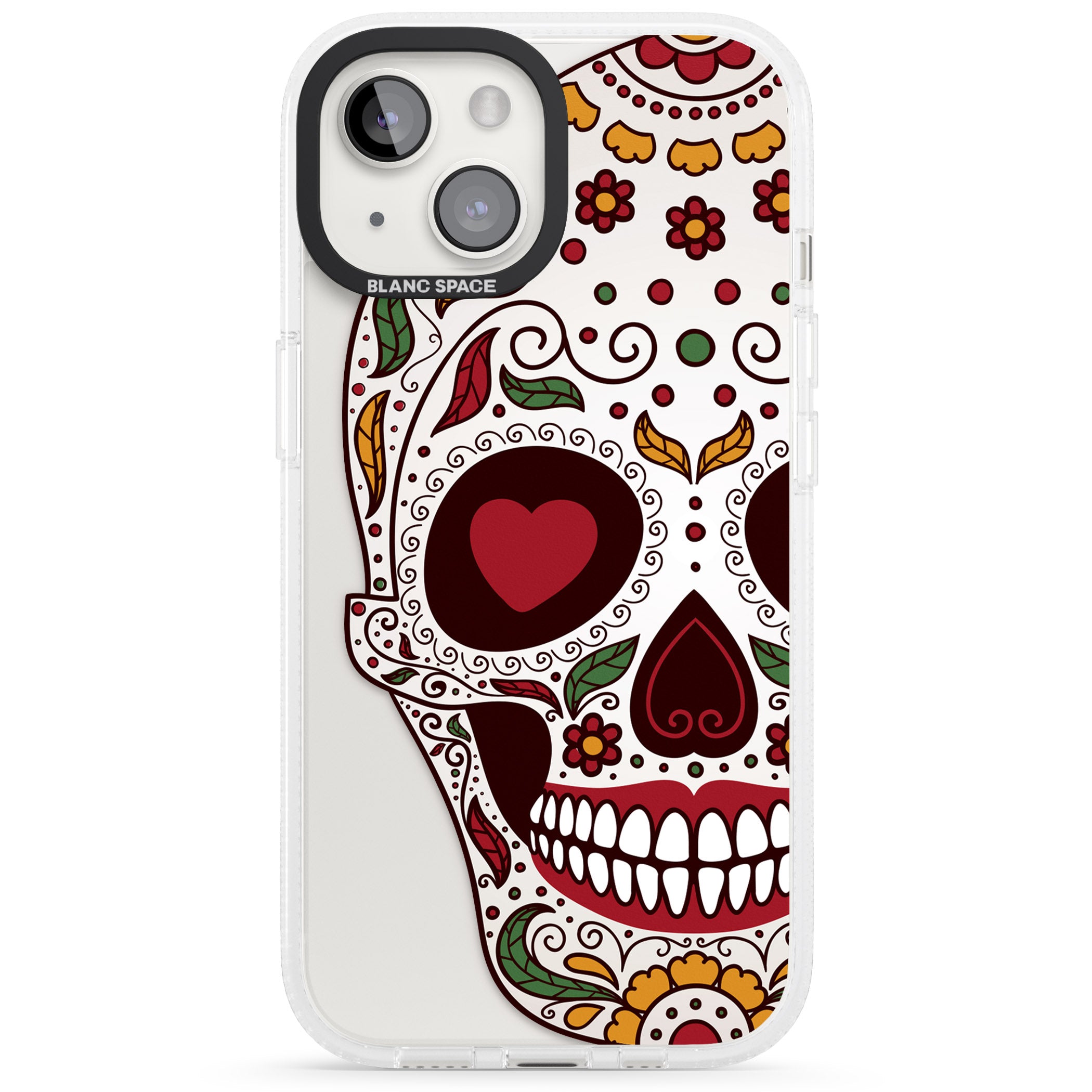Autumn Sugar Skull iPhone 15 / 14 / 13 Clear Case Impact Air - Blanc Space