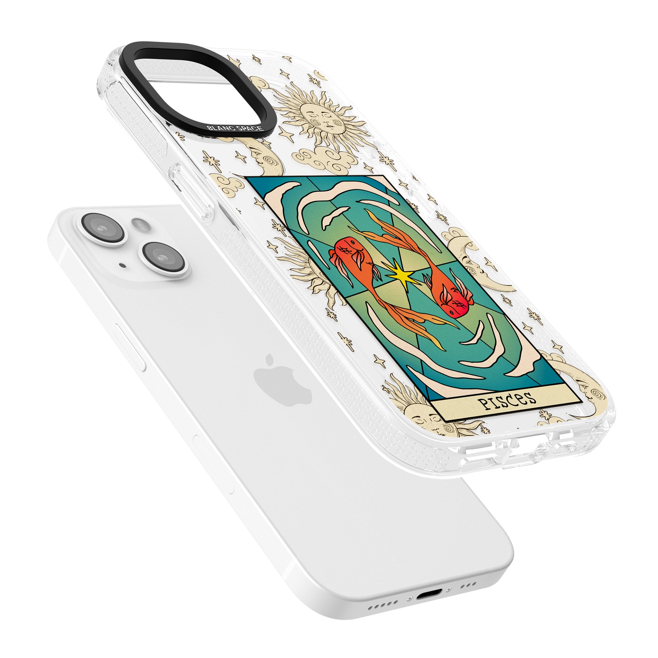 Celestial Zodiac - Pisces iPhone 15 / 14 / 13 Clear Case Impact Air - Blanc Space