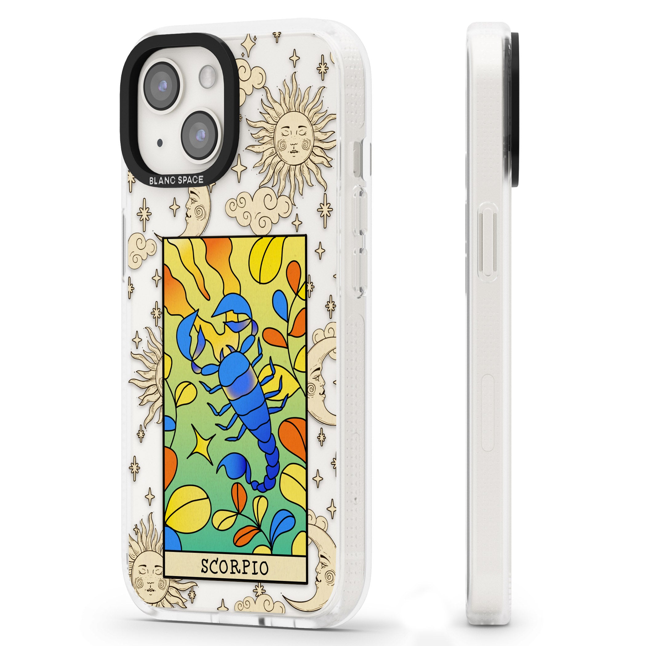 Celestial Zodiac - Scorpio iPhone 15 / 14 / 13 Clear Case Impact Air - Blanc Space
