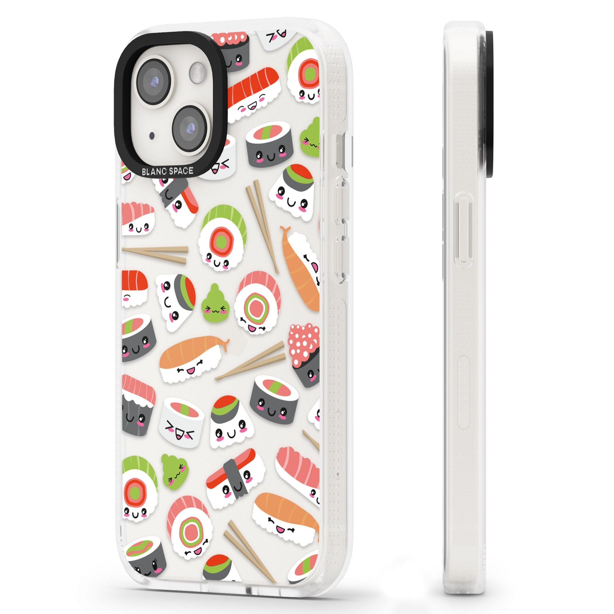 Kawaii Sushi Mix iPhone 15 / 14 / 13 Clear Case Impact Air - Blanc Space