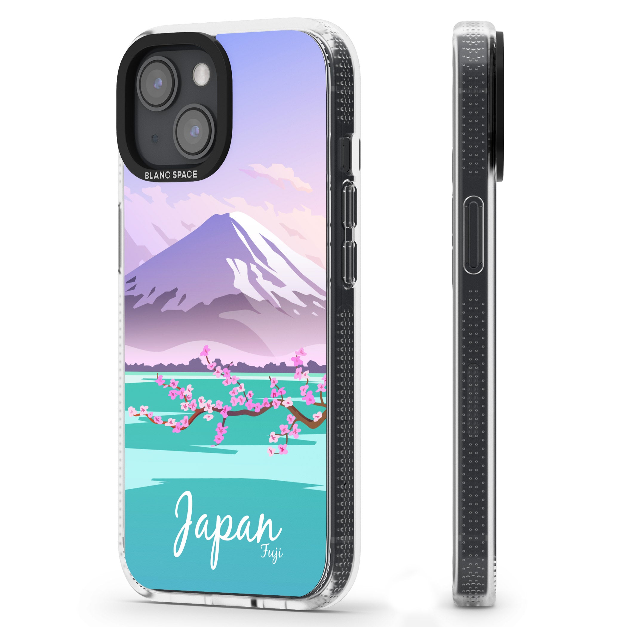 Vintage Travel Poster Japan iPhone 15 / 14 / 13 Clear Case Impact Air - Blanc Space