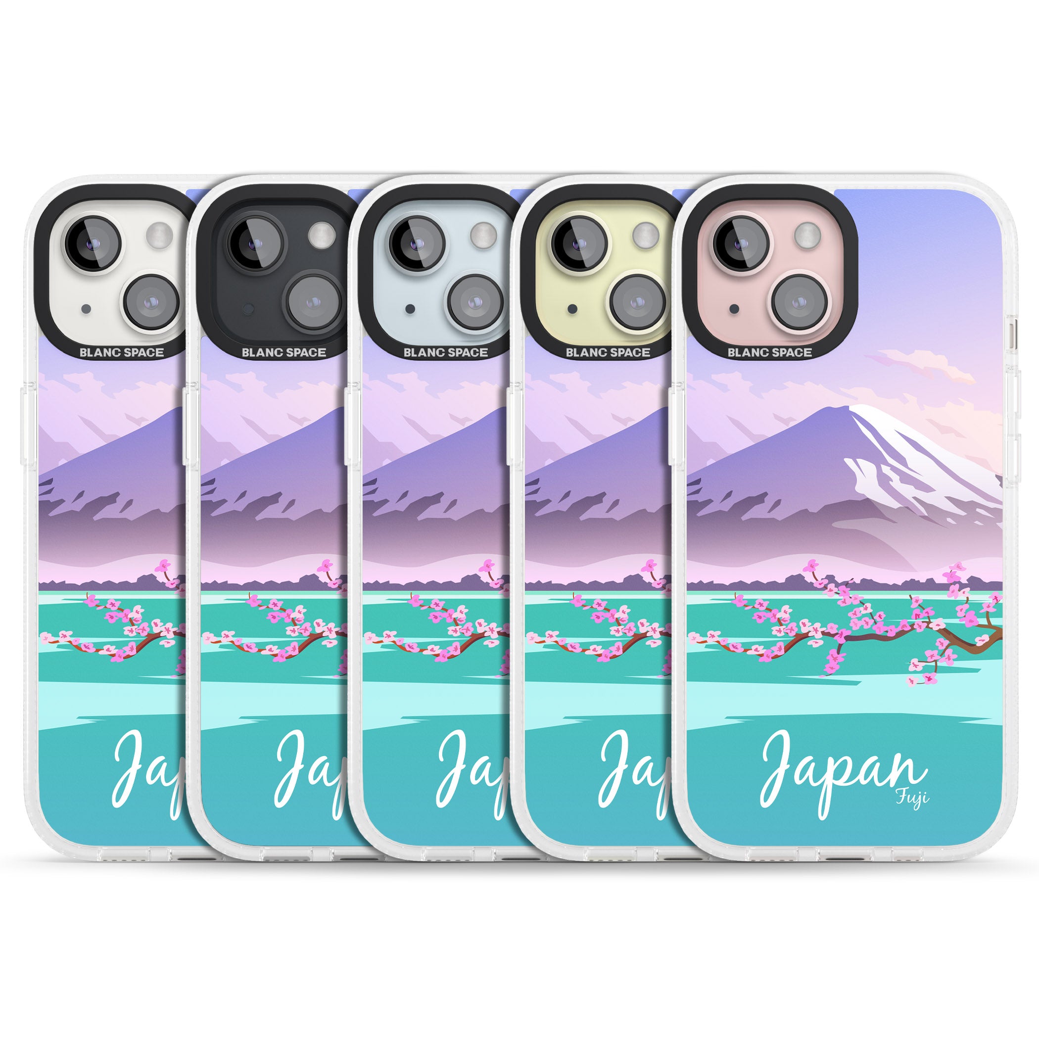 Vintage Travel Poster Japan iPhone 15 / 14 / 13 Clear Case Impact Air - Blanc Space