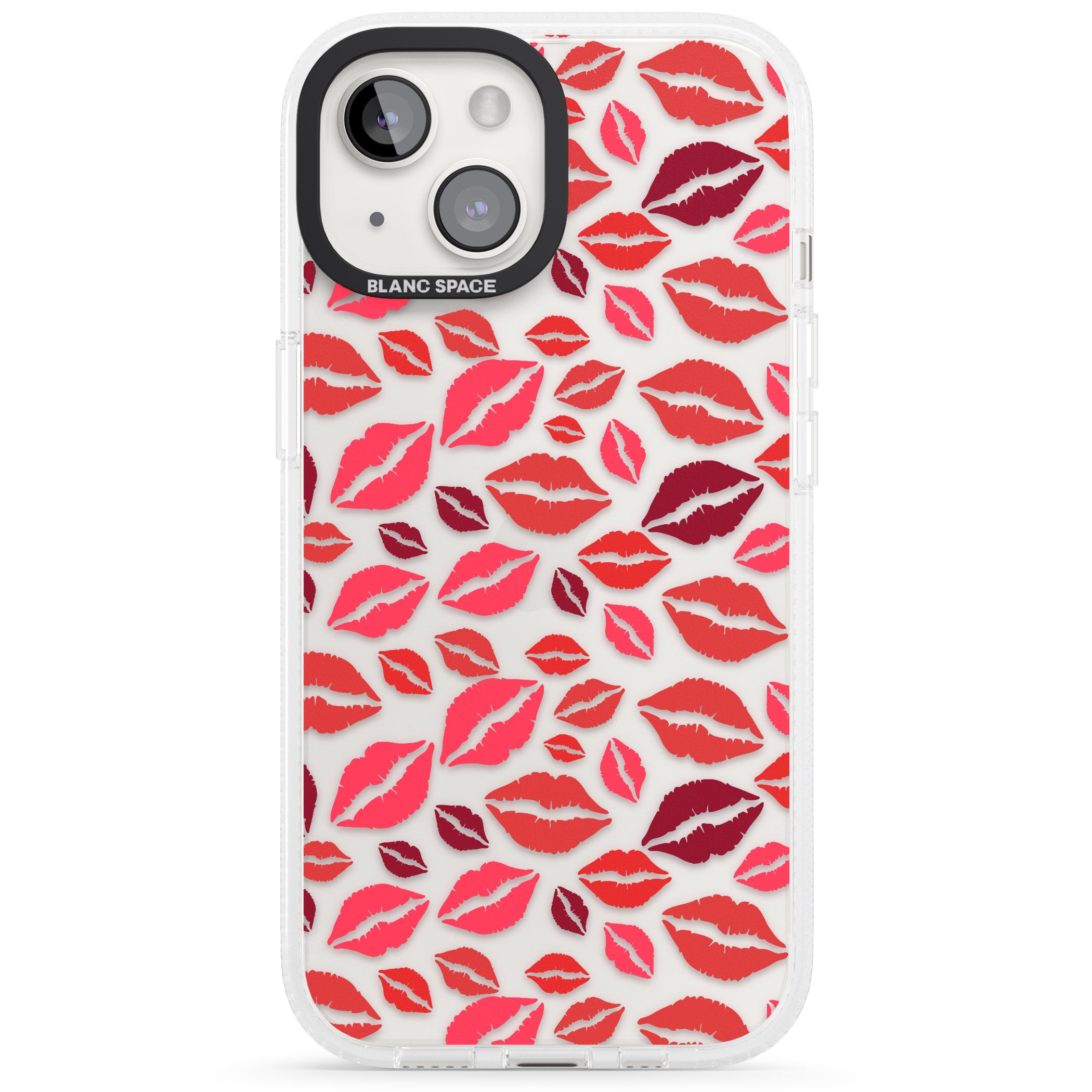Lips Pattern iPhone 15 / 14 / 13 Clear Case Impact Air - Blanc Space