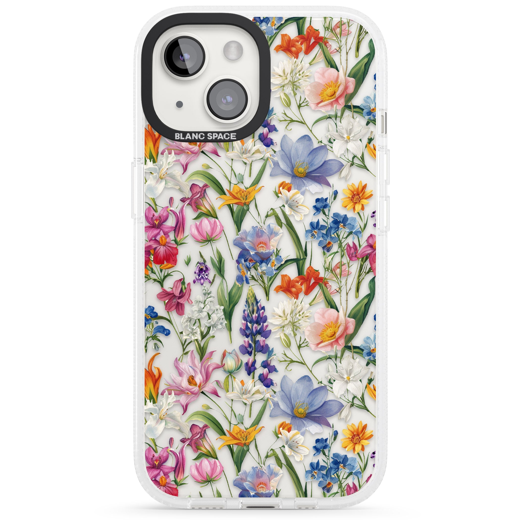 Vintage Wildflowers iPhone 15 / 14 / 13 Clear Case Impact Air - Blanc Space