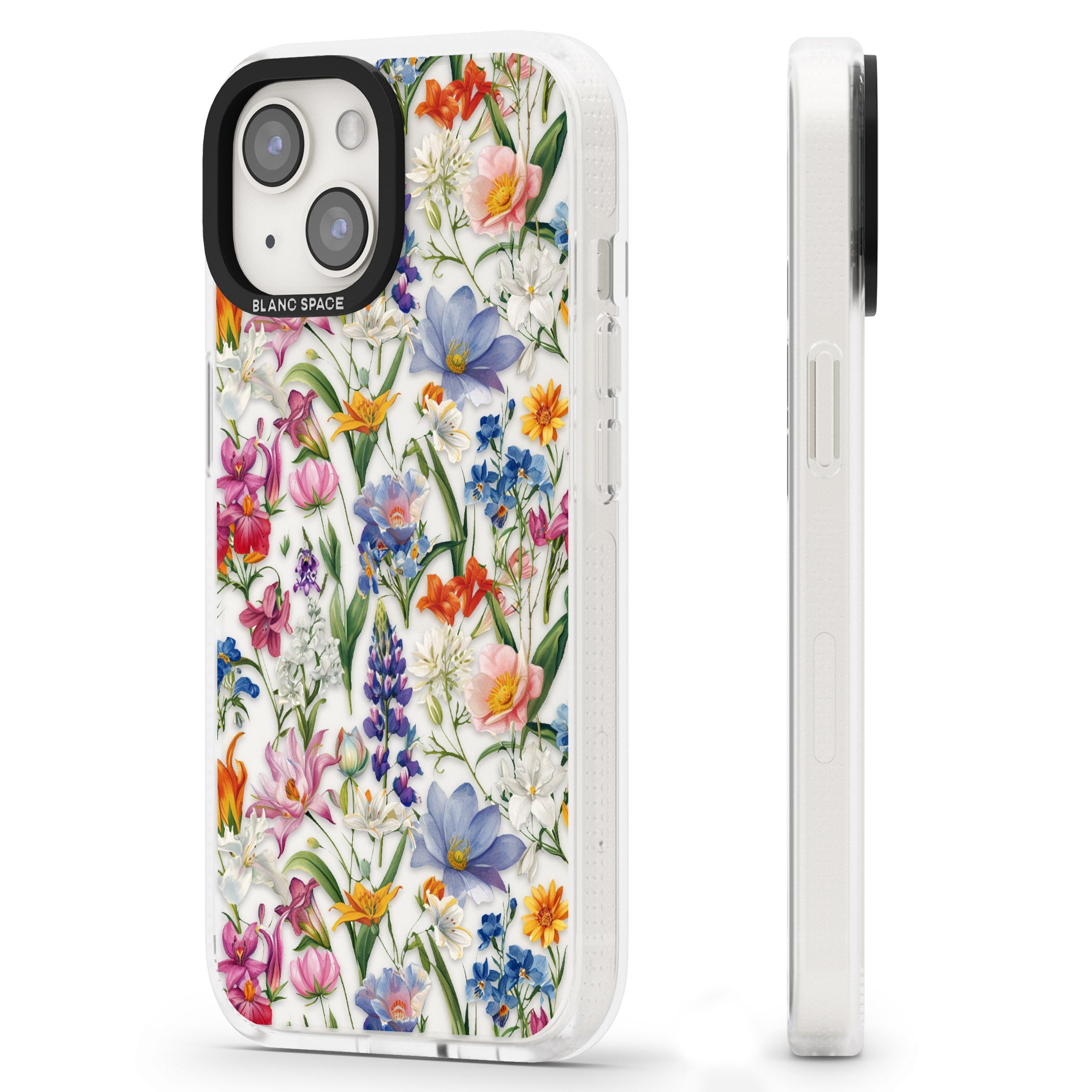 Vintage Wildflowers iPhone 15 / 14 / 13 Clear Case Impact Air - Blanc Space