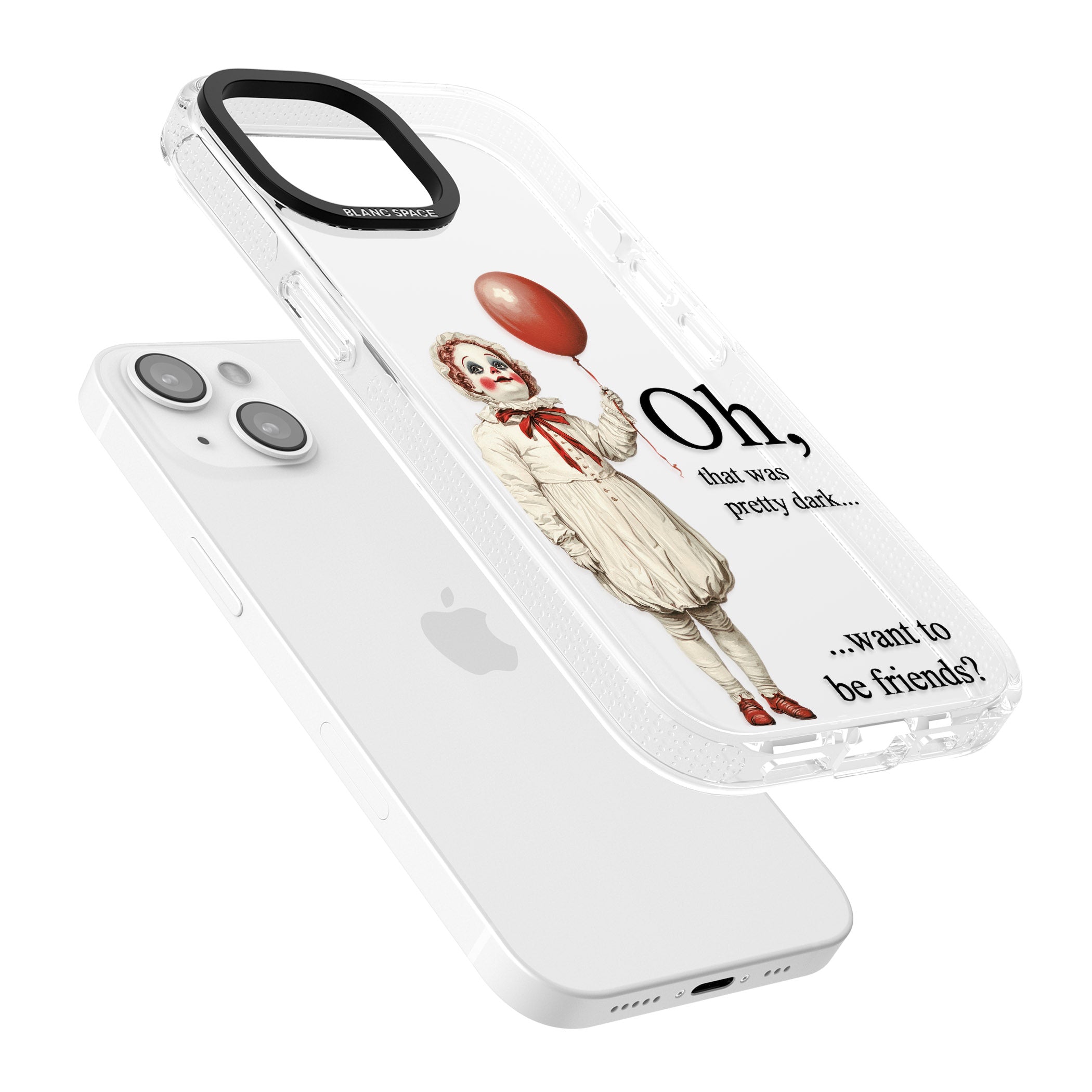Want to be Friends? iPhone 15 / 14 / 13 Clear Case Impact Air - Blanc Space